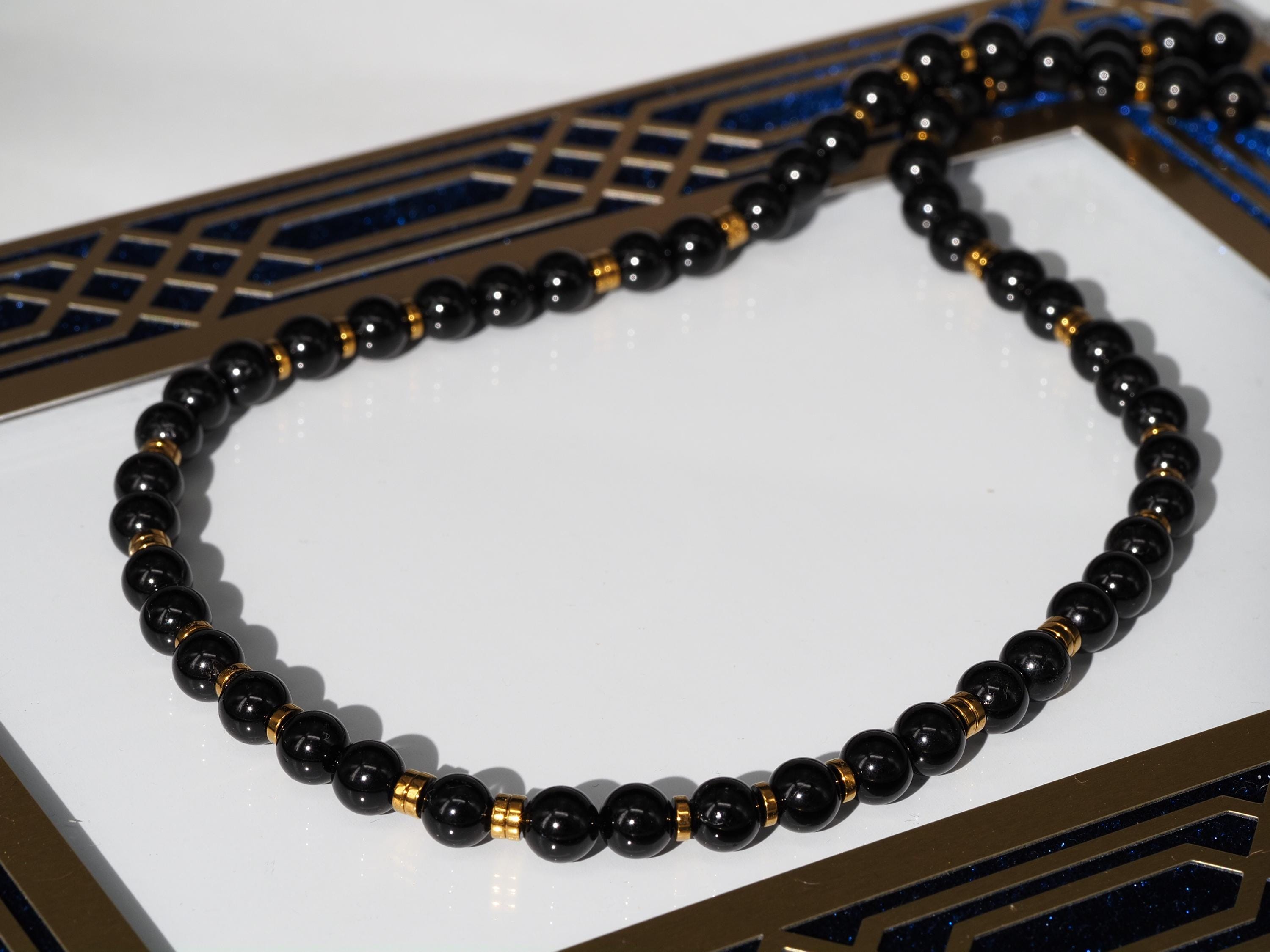 Schwarze Turmalin Kette – edle Edelsteinkette aus natürlichem Schörl Turmalin