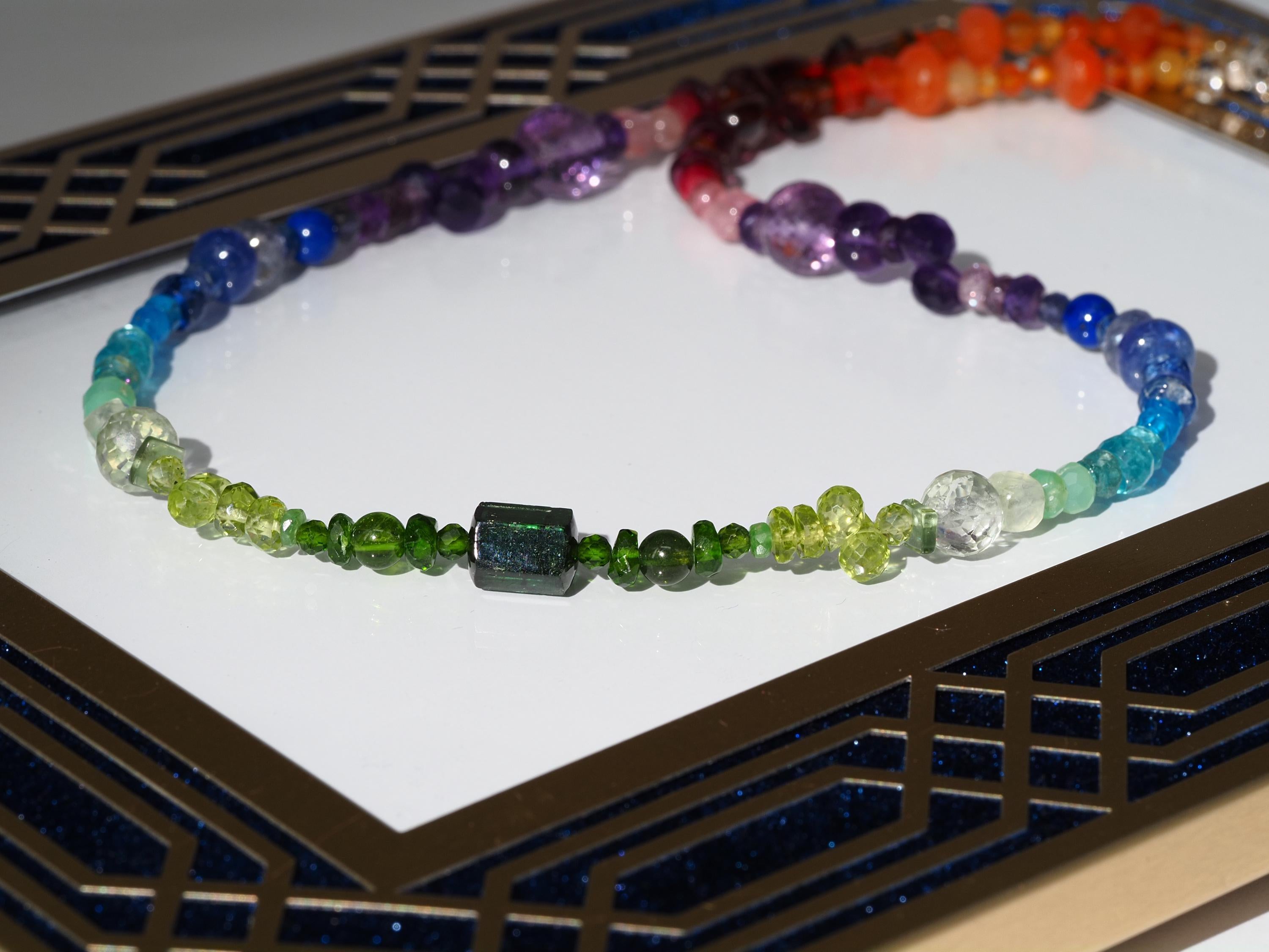 Bunte Edelstein Kette Länge 43cm farbenfrohe Energie