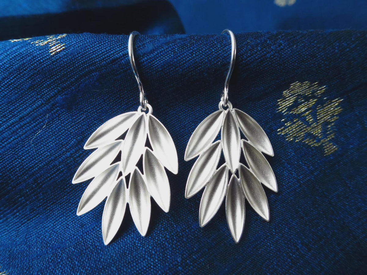 Sterling Silber Ohrringe solid Avantgarde sehr lang