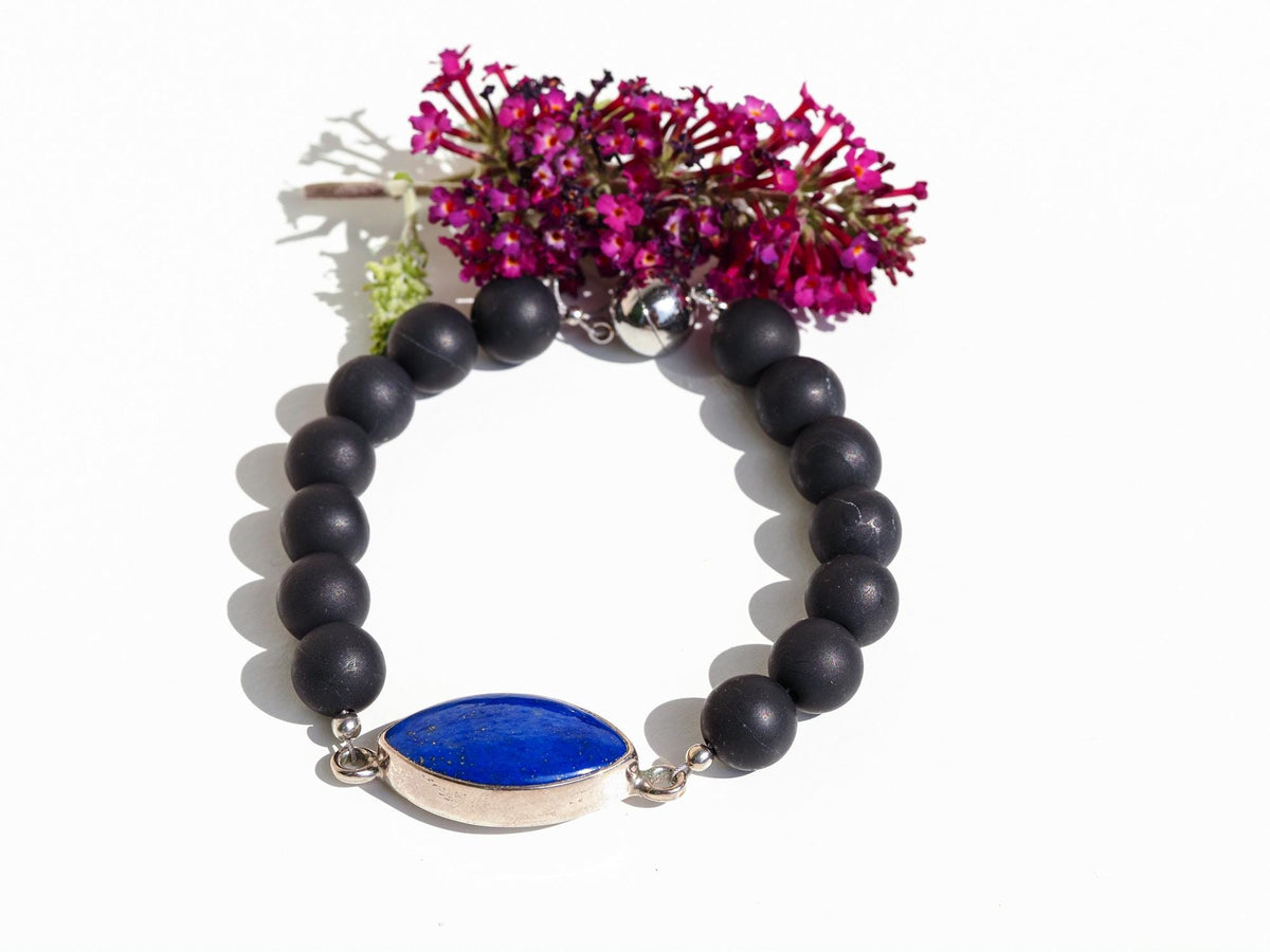 Aquamarin und Schungit Armband für Männer