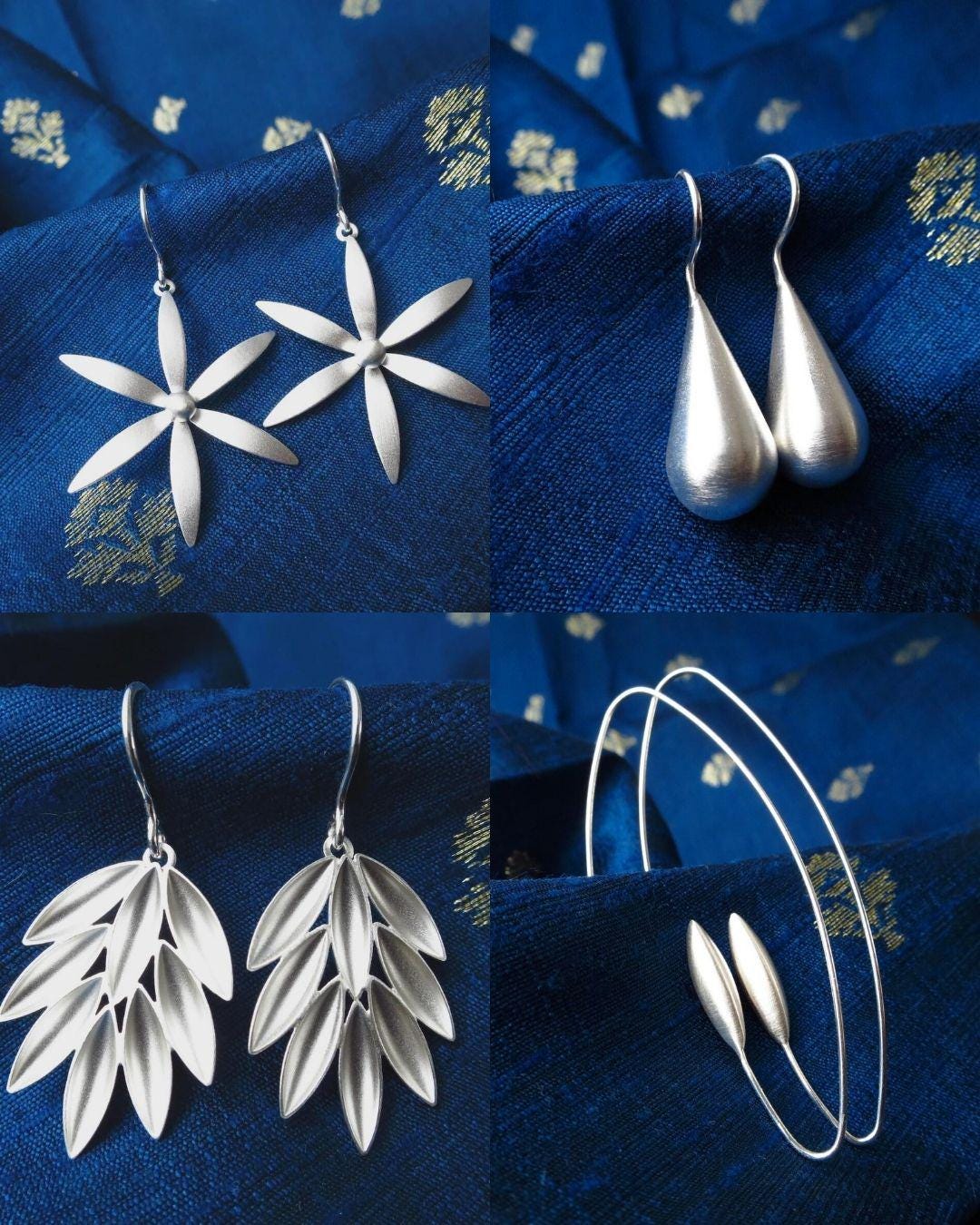Sterling Silber Ohrringe solid Avantgarde sehr lang
