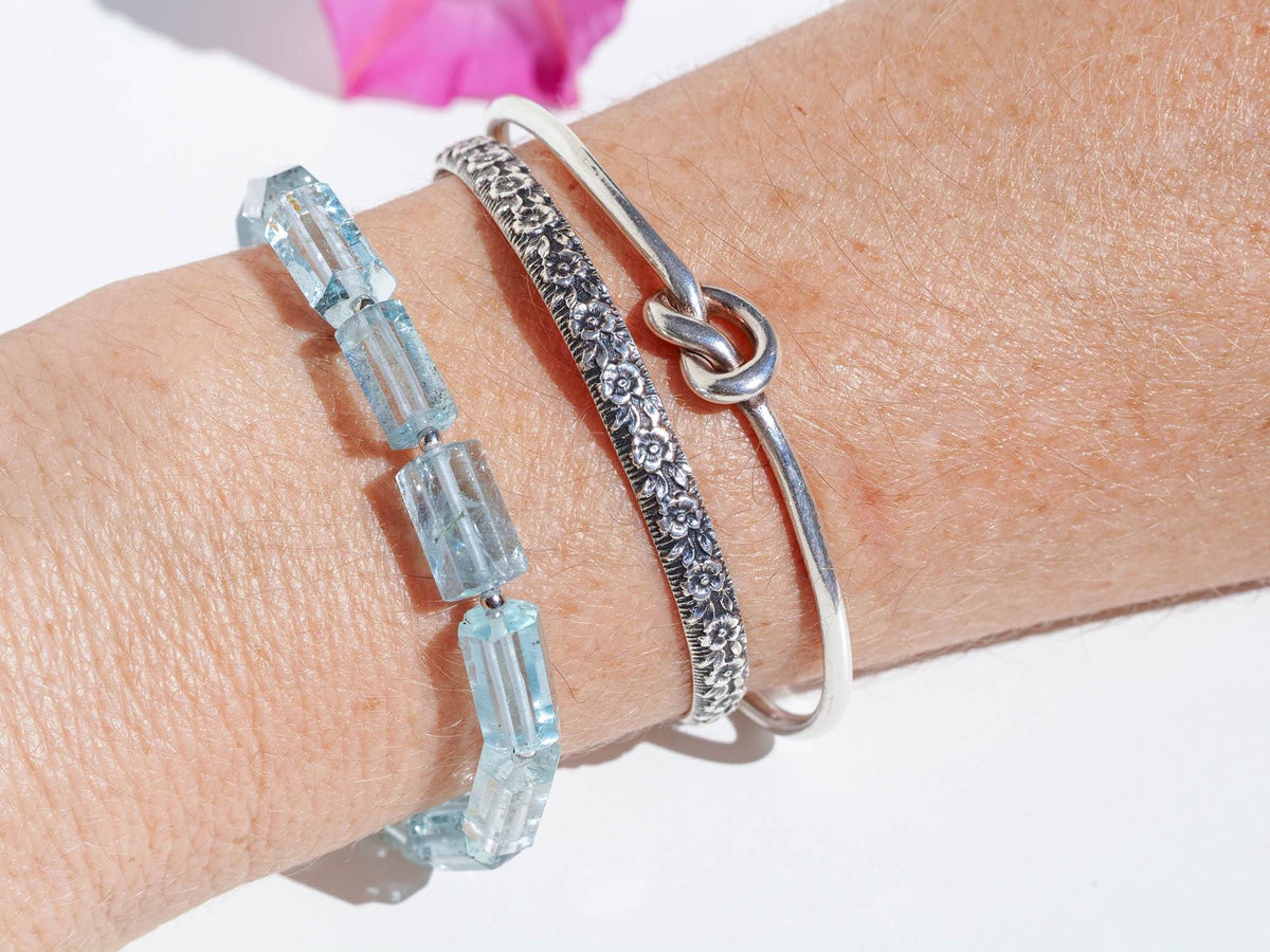 Aquamarin Armband – naturbelassene Kristallspitzen
