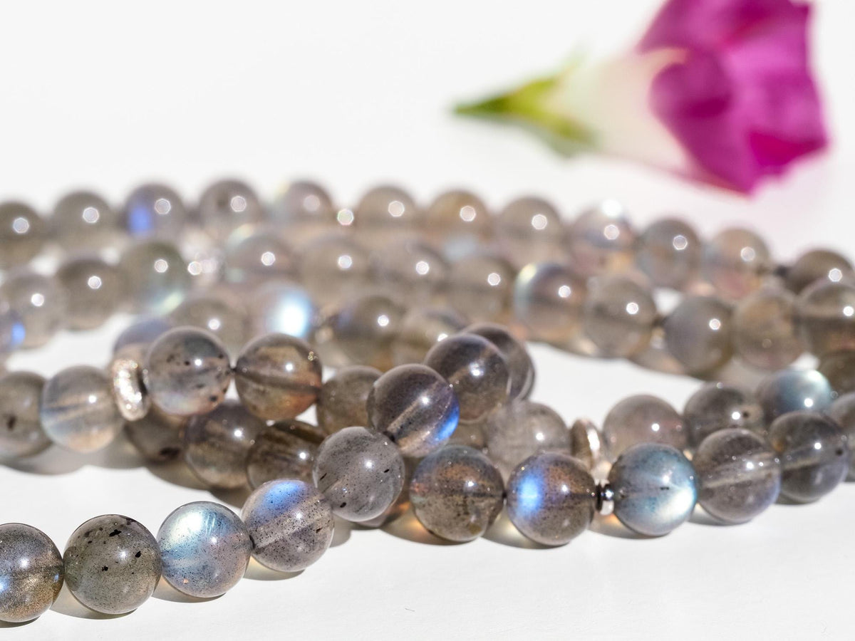 Kurze Labradorit Kette facettiert 925 Silber Verschluss