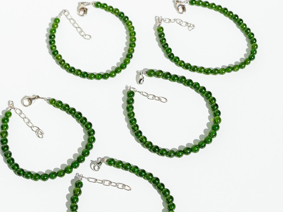Chromdiopsid Kette grünes Edelstein Collier facettiert