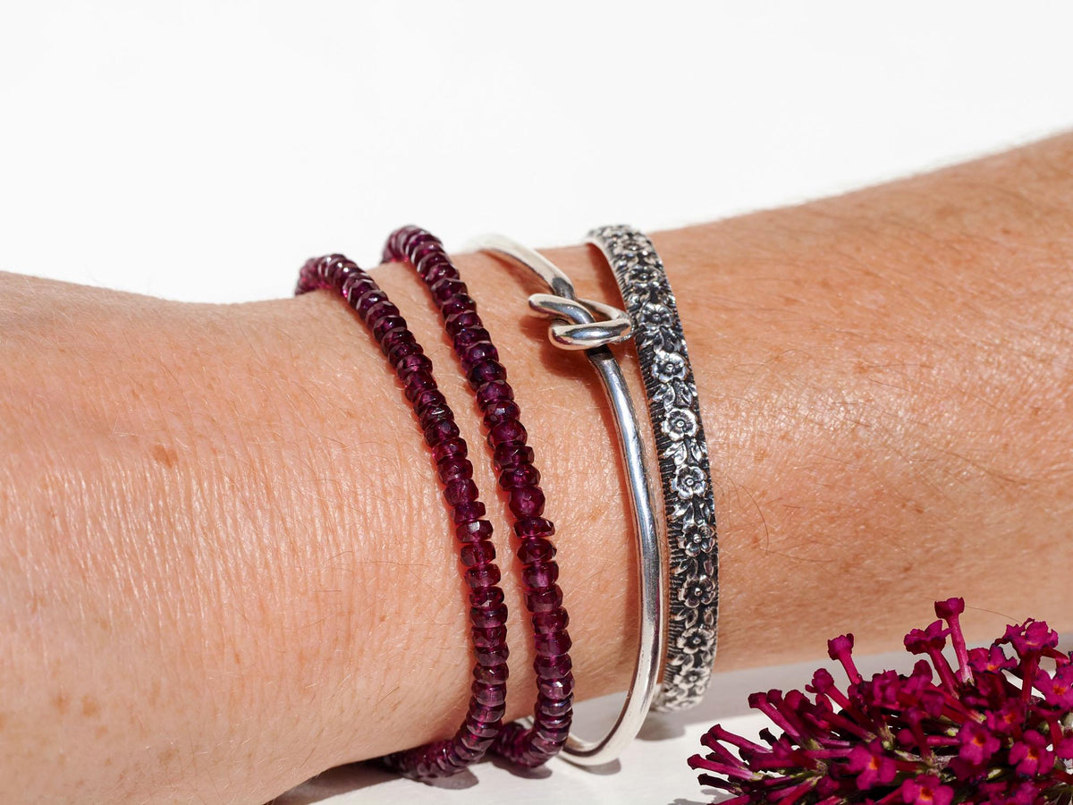Granat Armband Rhodolith Top Qualität Halskette mit 925 Silber Verschluss 100% Natur