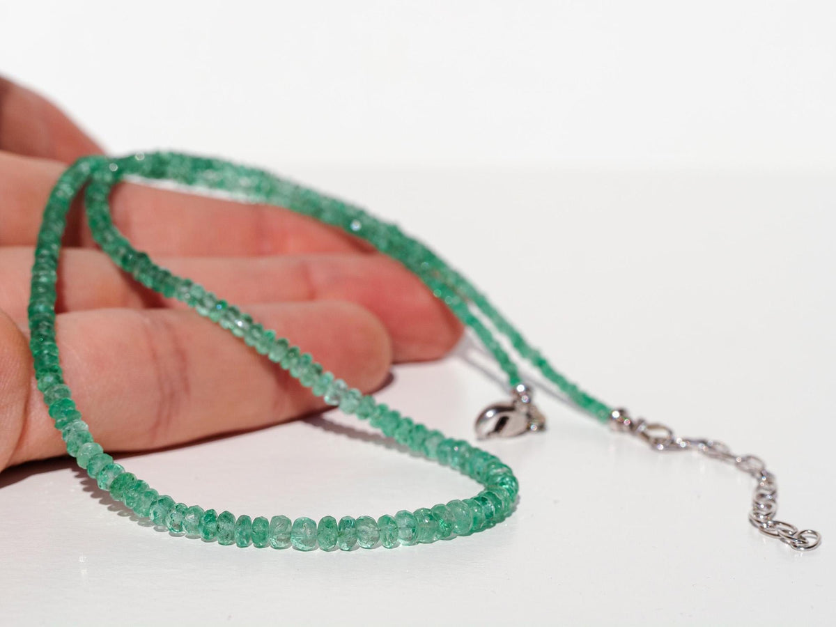 Smaragd Kette aus Äthiopien mit 925er Silber Verschluss