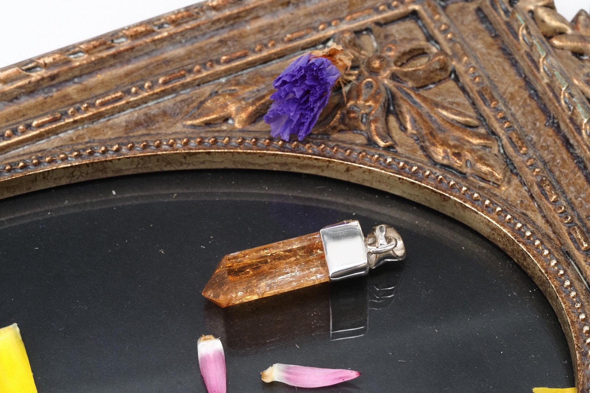 Imperial Topas Anhänger Silber Brasilien 30,5mm Länge