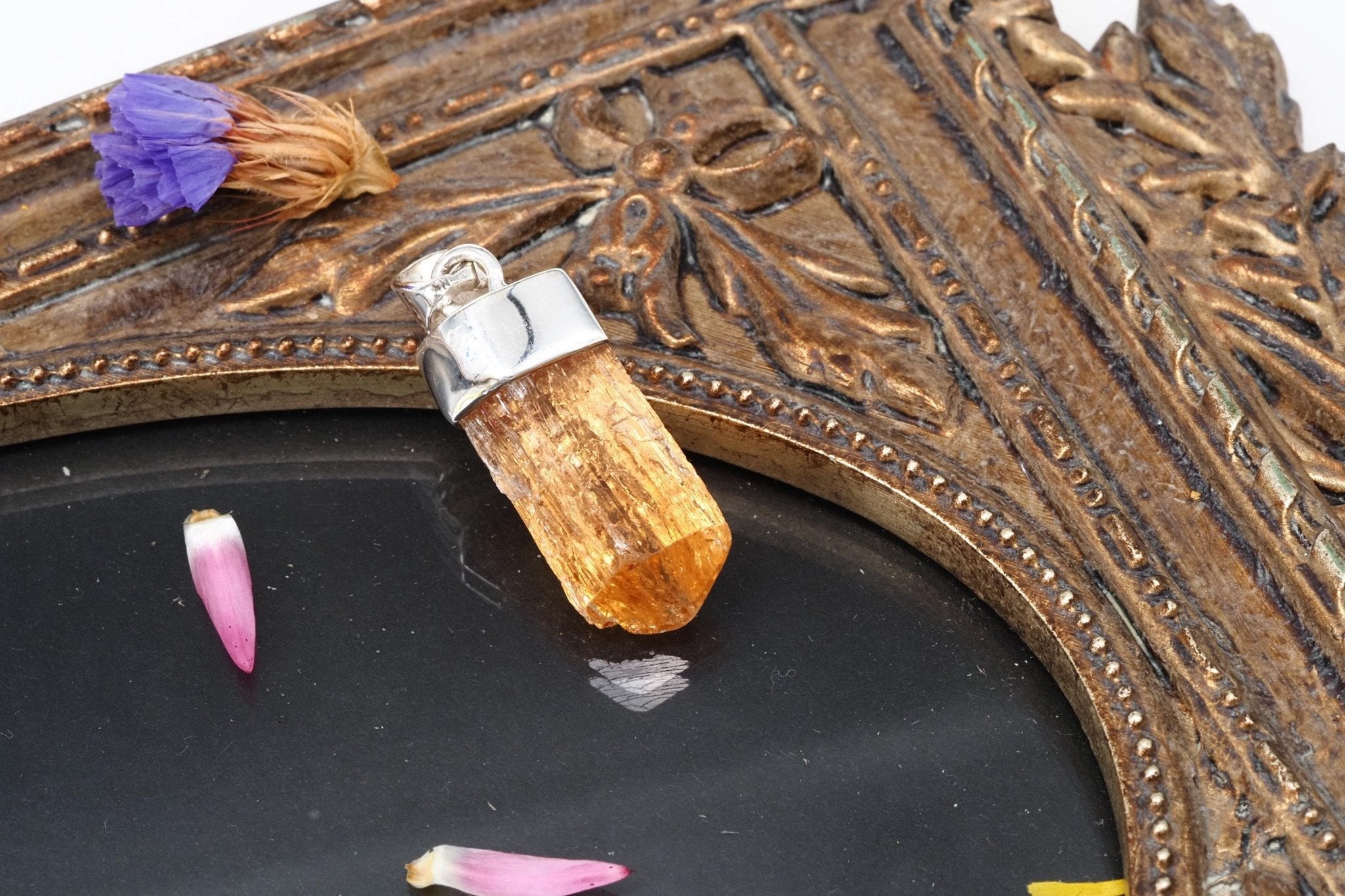 Imperial Topas Anhänger Silber Brasilien 30,5mm Länge