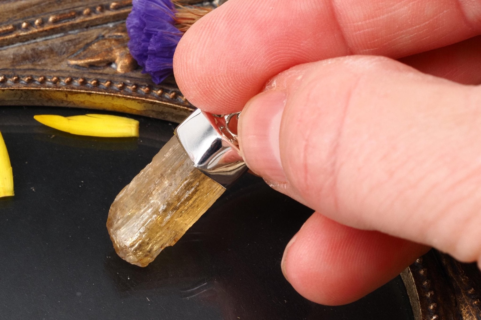 Imperial Topas Anhänger Silber Brasilien 30mm Länge