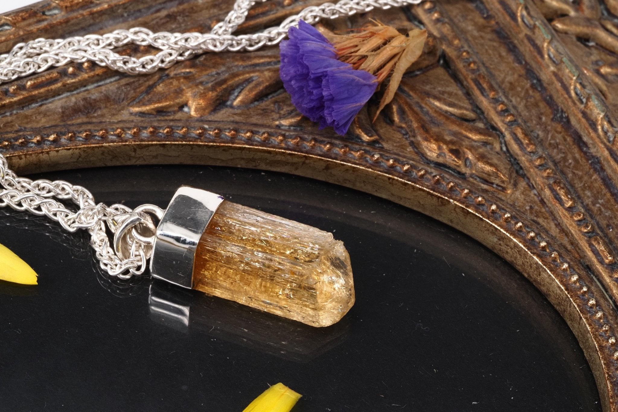 Imperial Topas Anhänger Silber Brasilien 31mm Länge