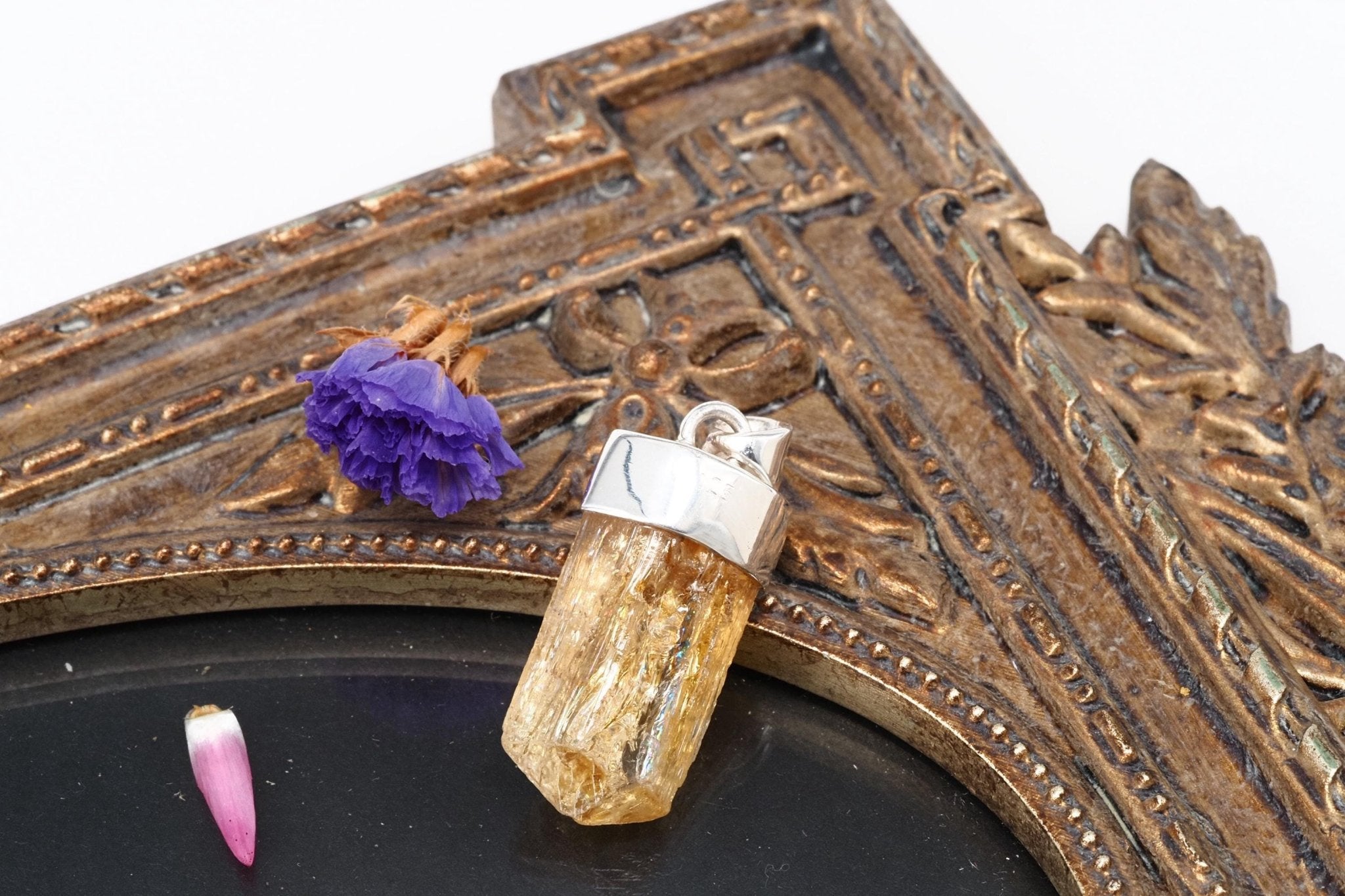 Imperial Topas Anhänger Silber Brasilien 31mm Länge