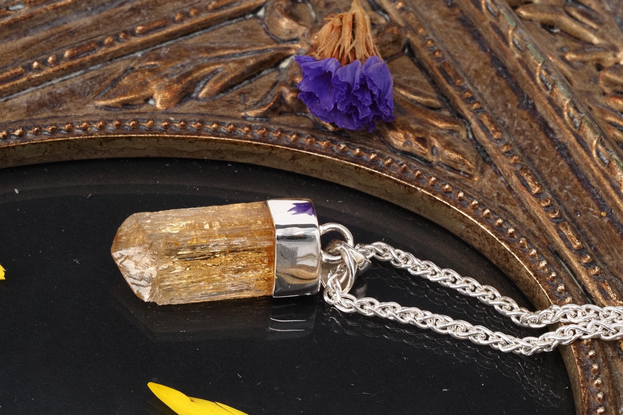 Imperial Topas Anhänger Silber Brasilien 31mm Länge