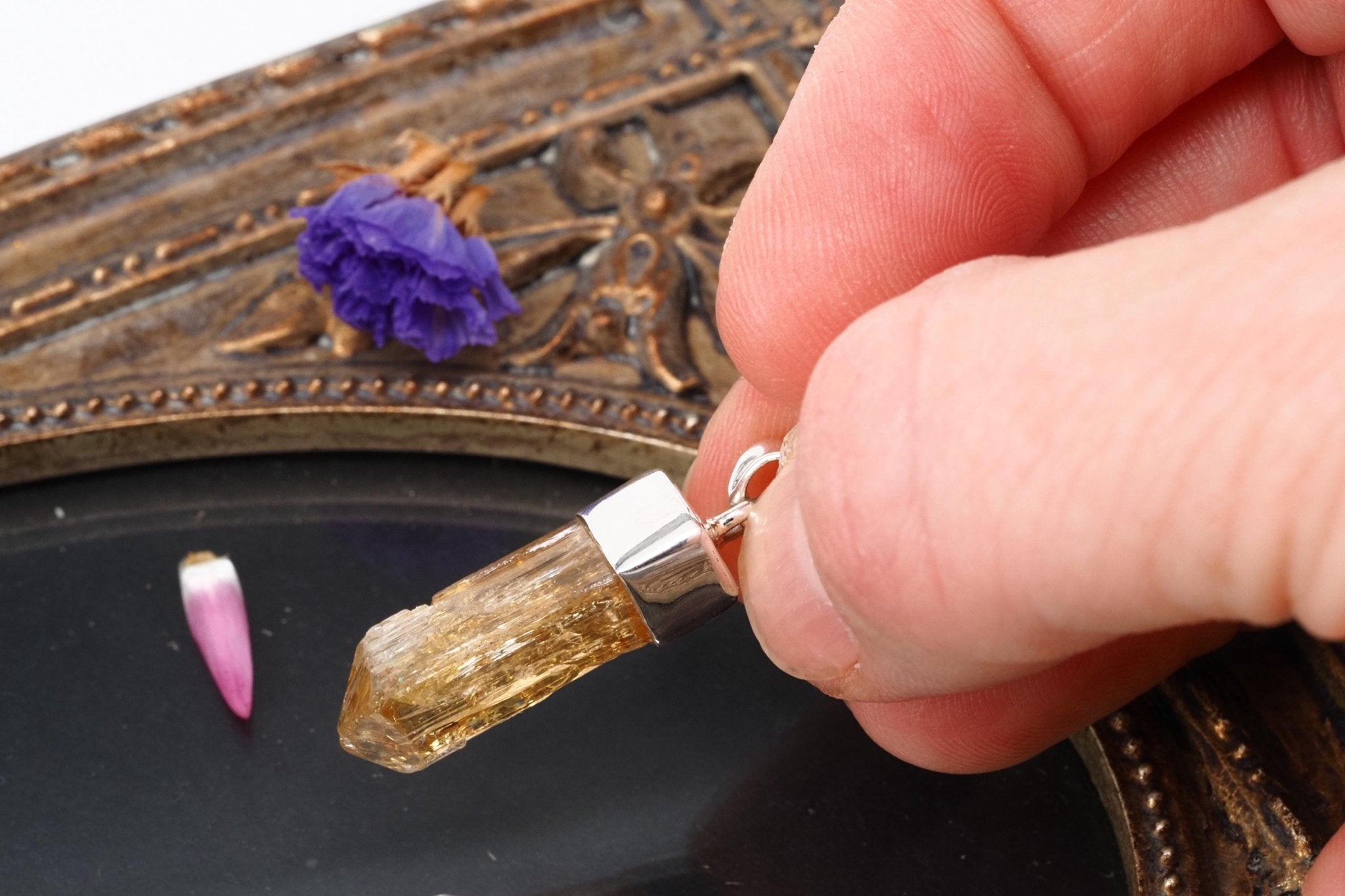 Imperial Topas Anhänger Silber Brasilien 31mm Länge