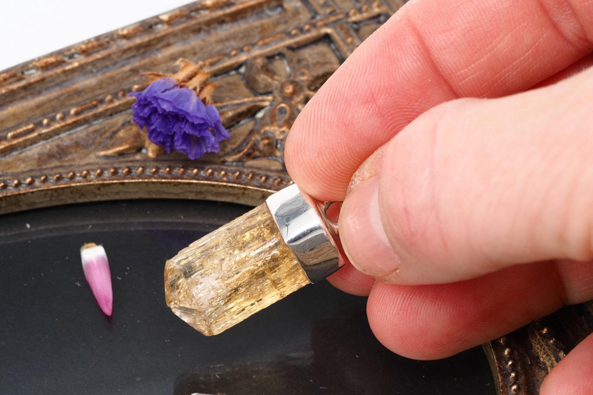 Imperial Topas Anhänger Silber Brasilien 31mm Länge