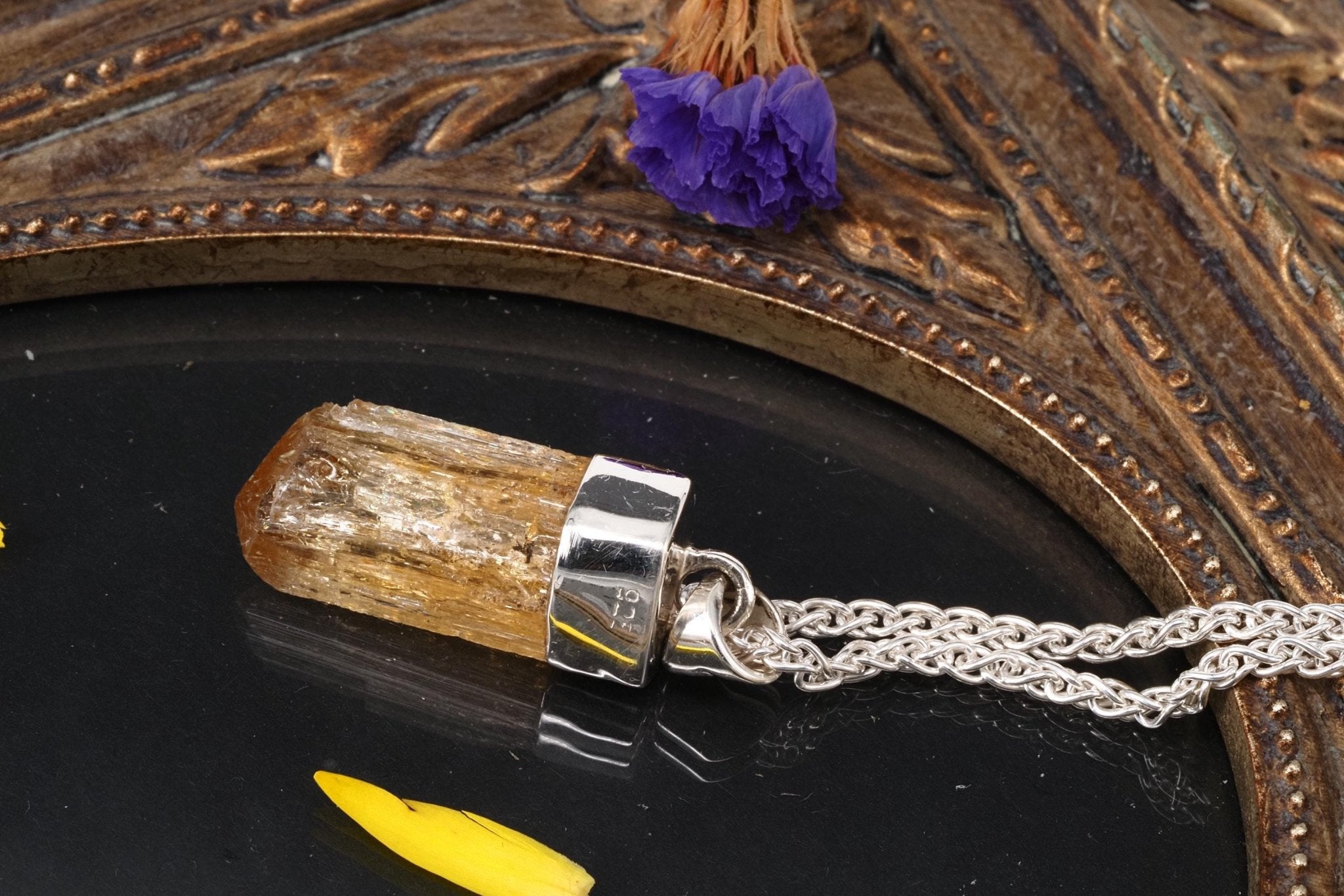 Imperial Topas Anhänger Silber Brasilien 31mm Länge