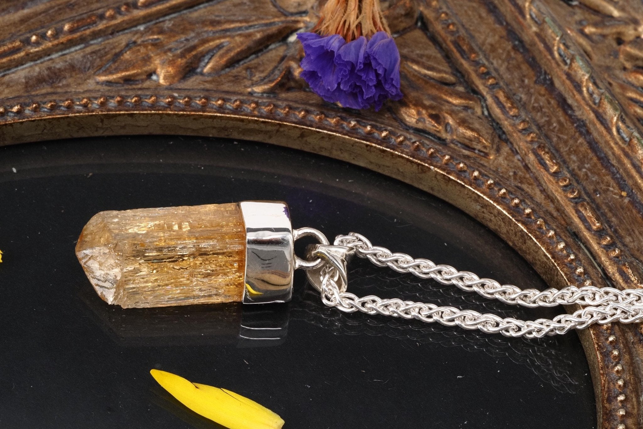 Imperial Topas Anhänger Silber Brasilien 31mm Länge