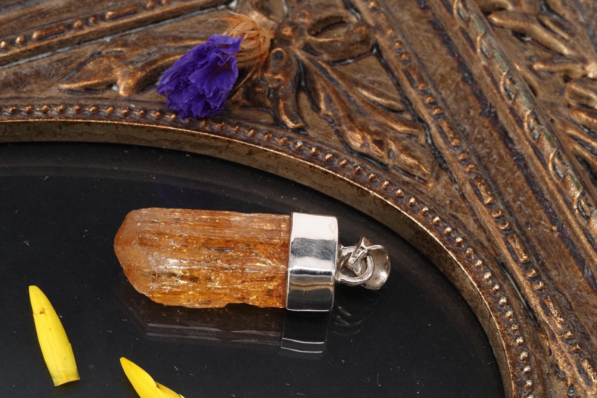 Imperial Topas Anhänger Silber Brasilien 32mm Länge