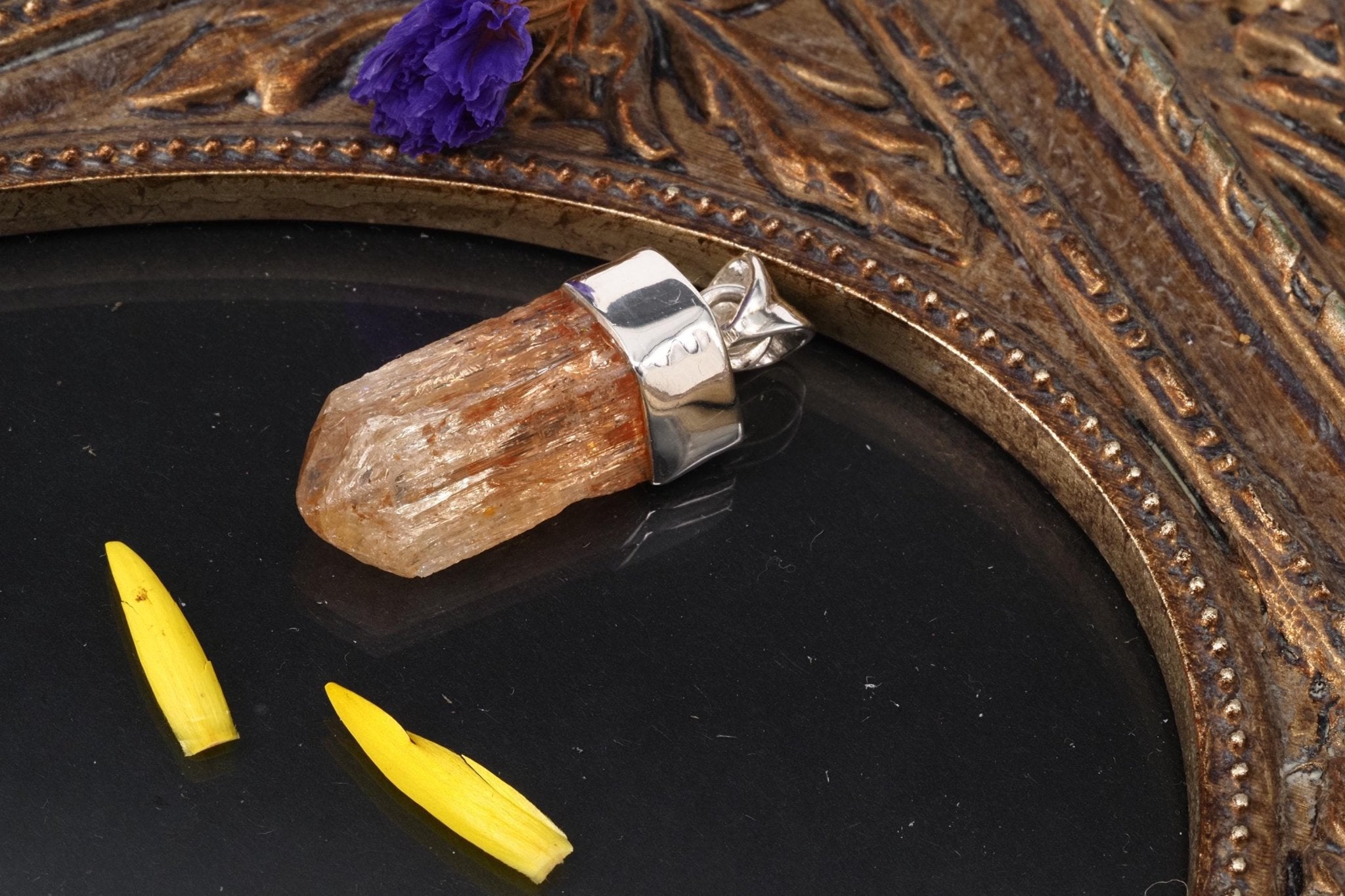 Imperial Topas Anhänger Silber Brasilien 32mm Länge