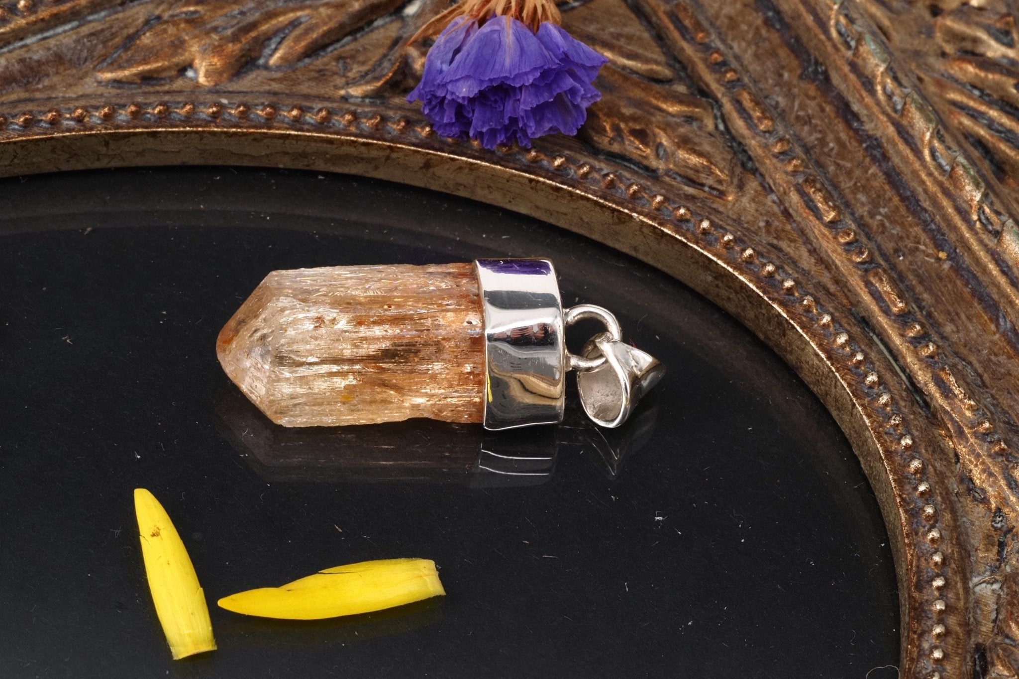 Imperial Topas Anhänger Silber Brasilien 32mm Länge