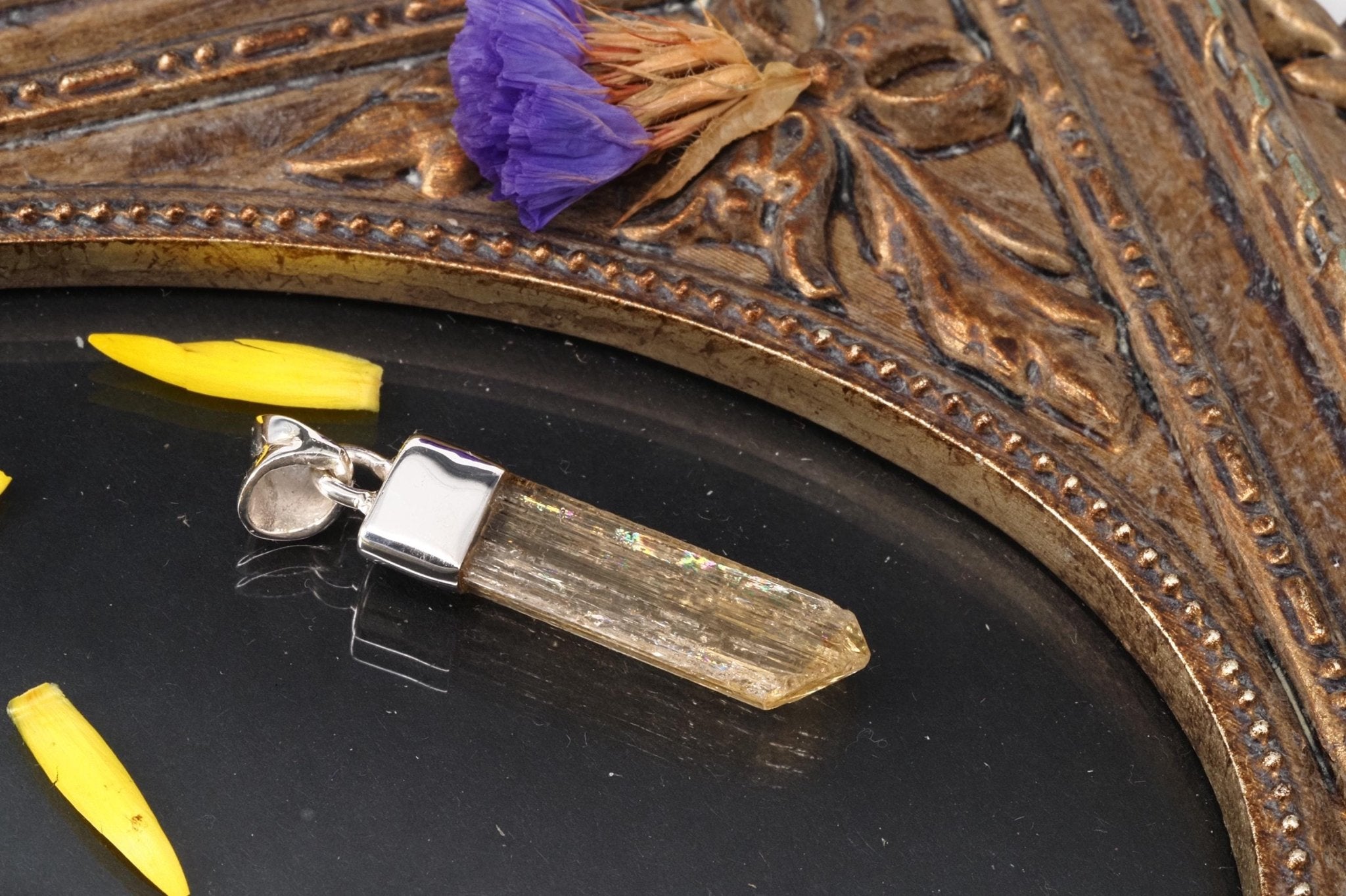 Imperial Topas Anhänger Silber Brasilien 33,2mm Länge