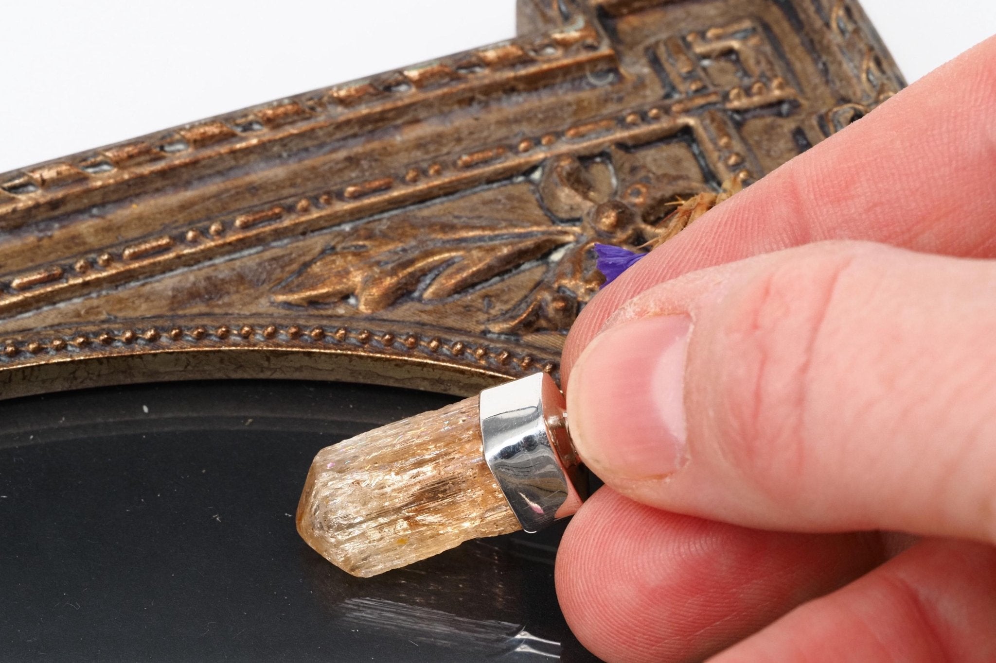 Imperial Topas Anhänger Silber Brasilien 33,5mm Länge