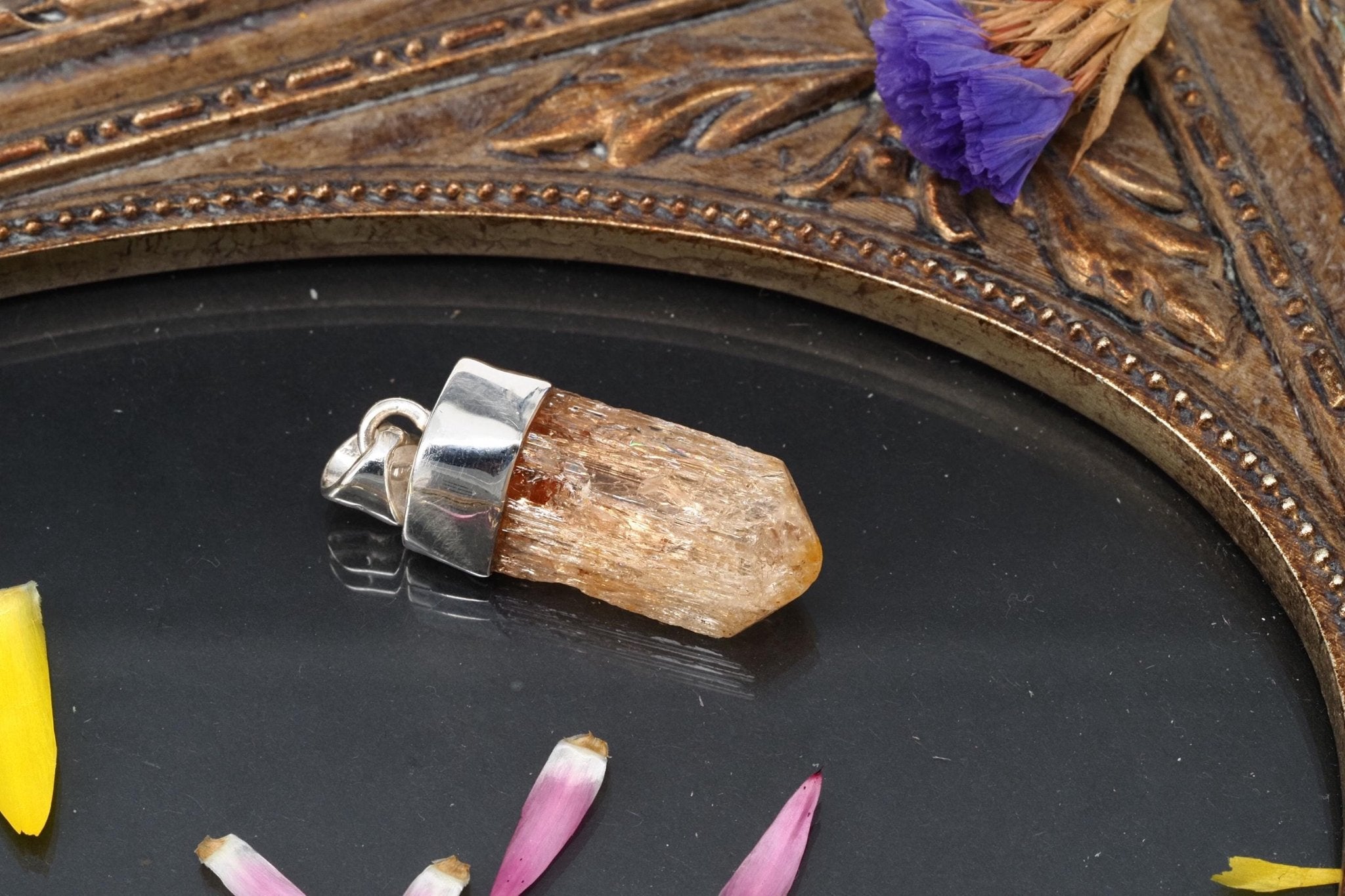 Imperial Topas Anhänger Silber Brasilien 33,5mm Länge