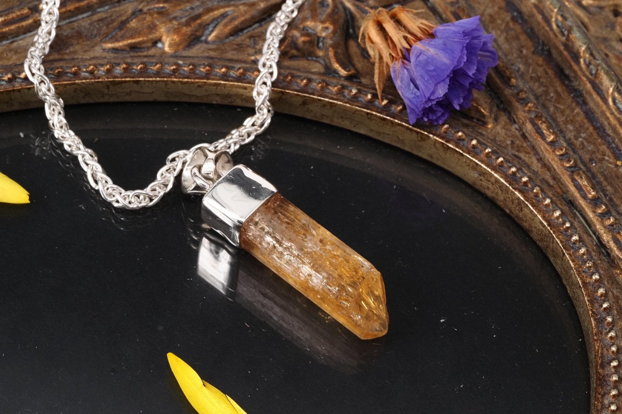 Imperial Topas Anhänger Silber Brasilien 33mm Länge