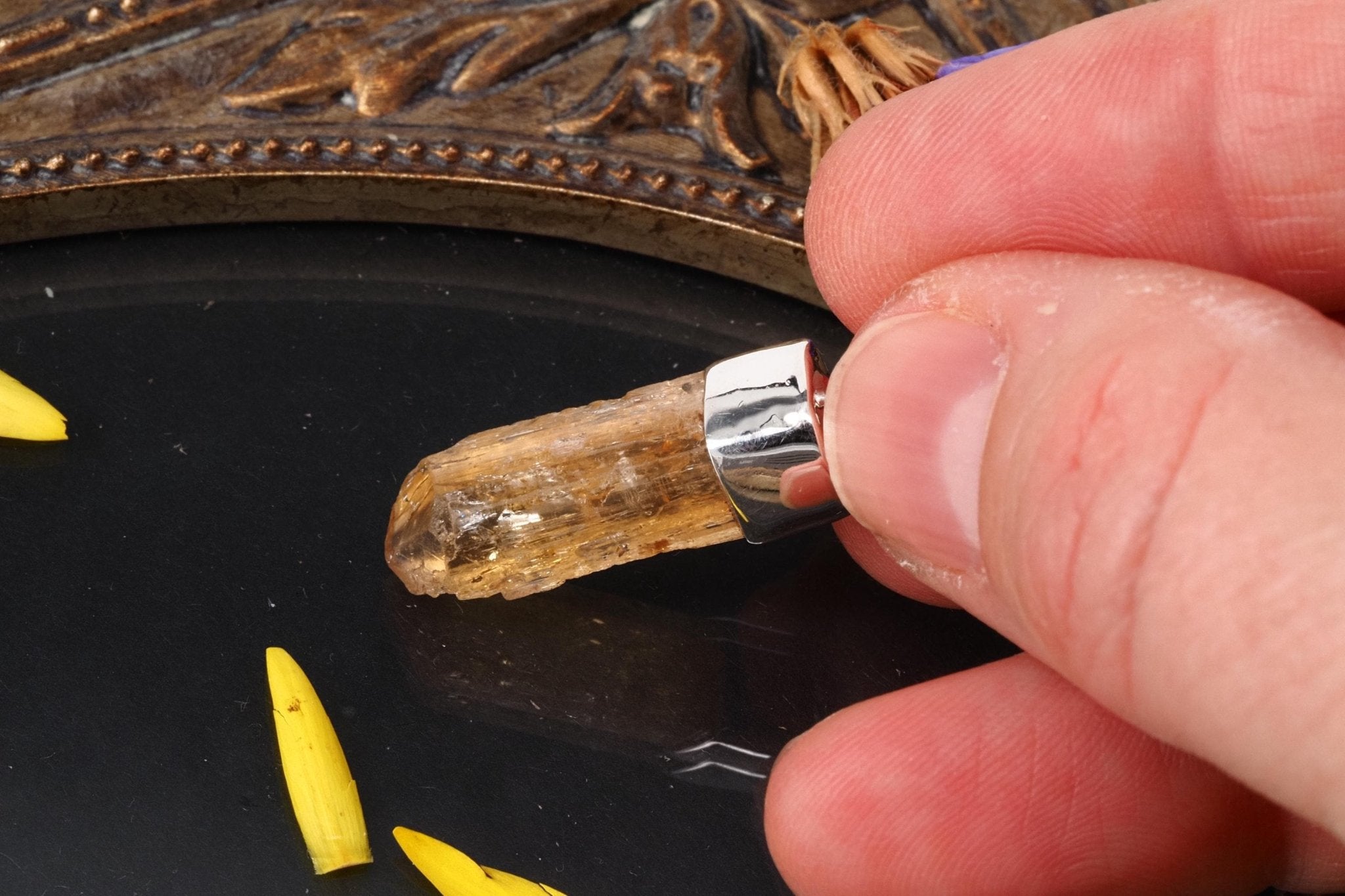 Imperial Topas Anhänger Silber Brasilien 33mm Länge