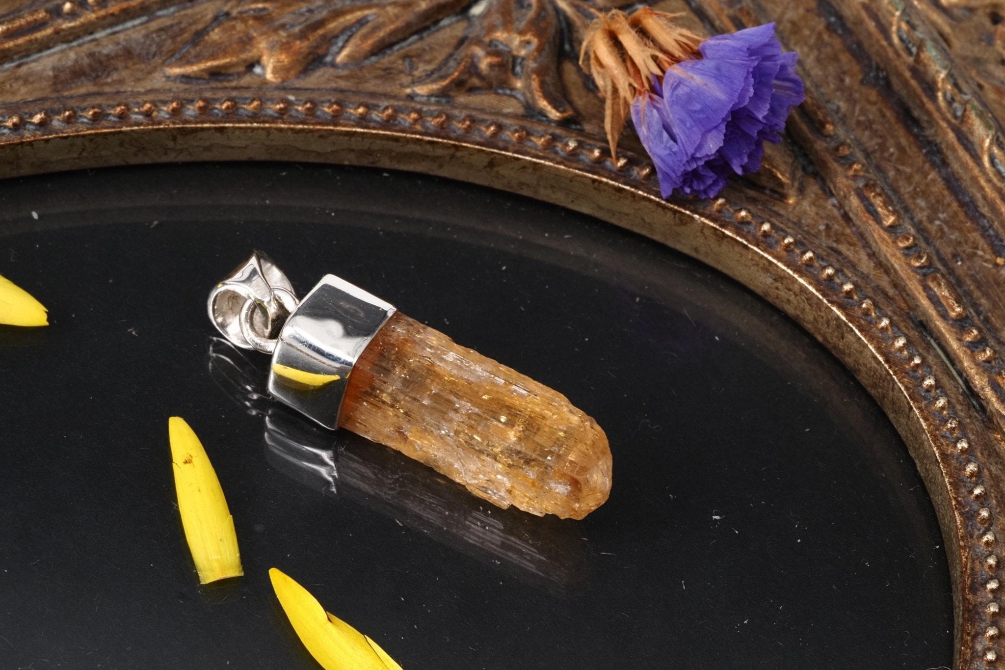 Imperial Topas Anhänger Silber Brasilien 33mm Länge