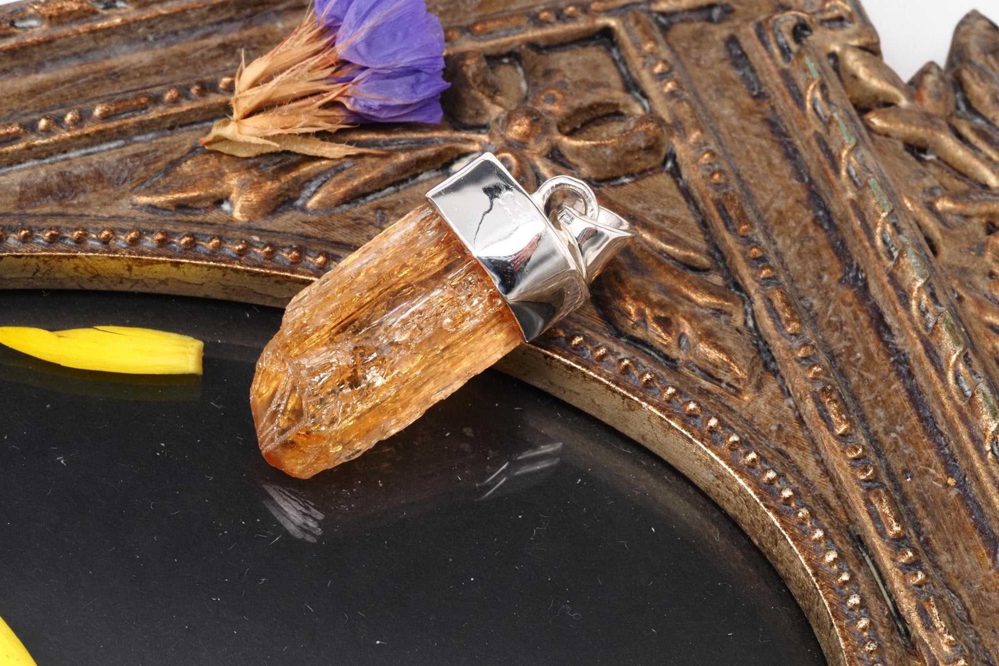 Imperial Topas Anhänger Silber Brasilien Gold Topas