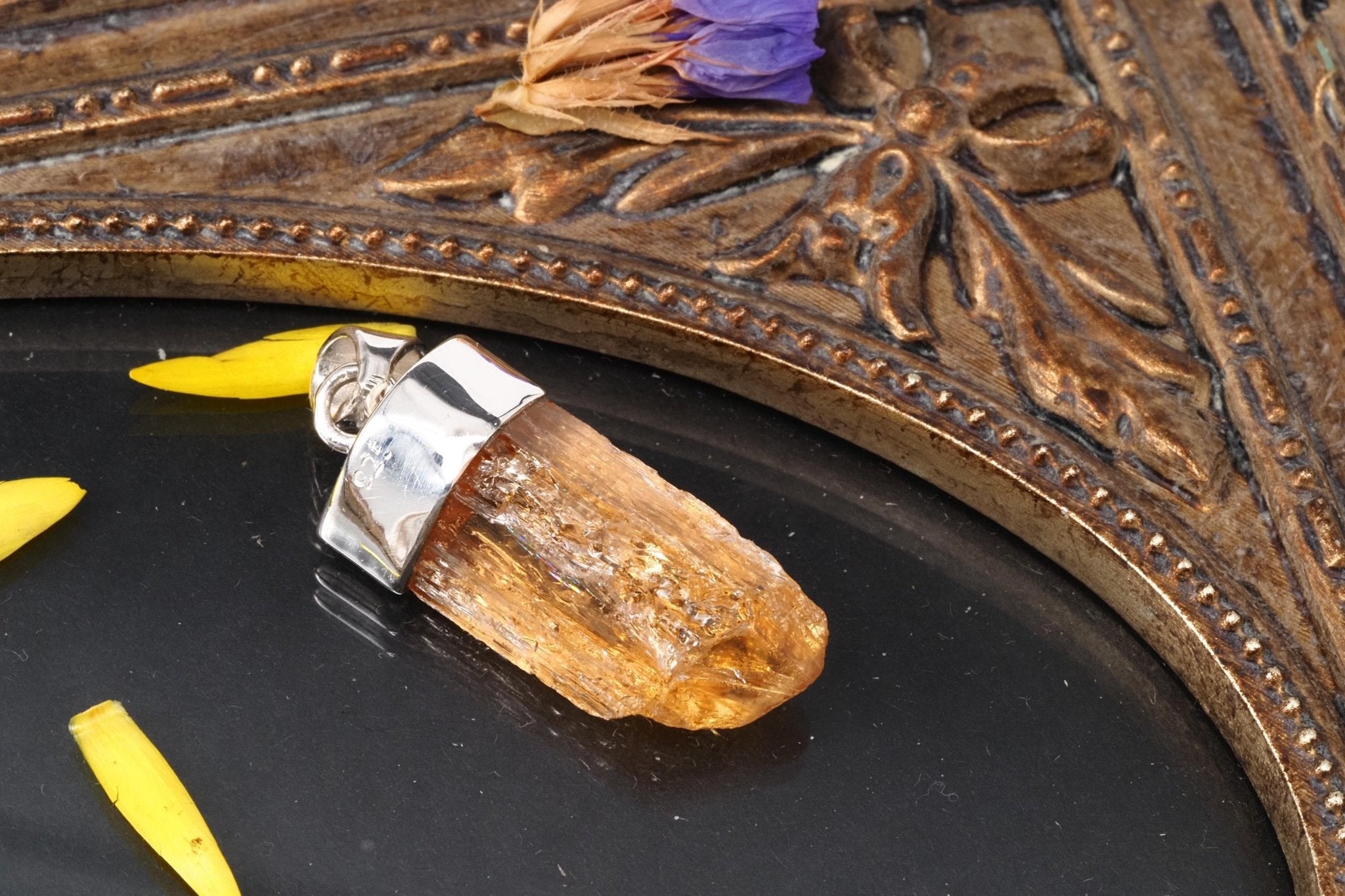 Imperial Topas Anhänger Silber Brasilien Gold Topas