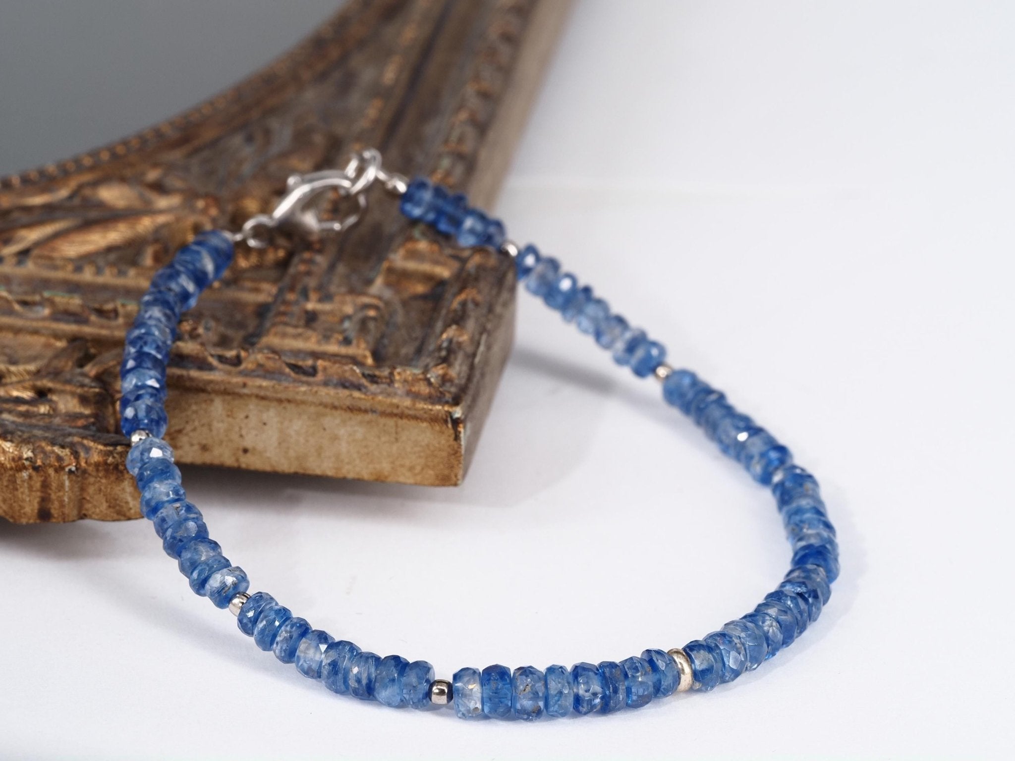 Kyanit Armband facettiert 19cm blaues Edelsteinarmband