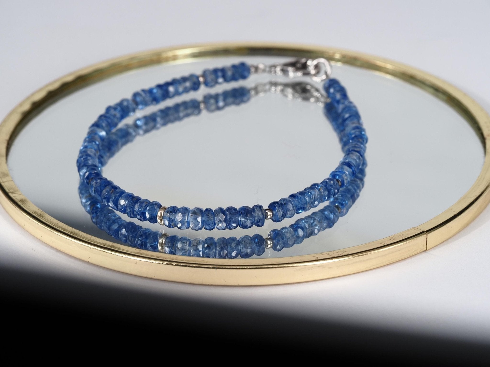 Kyanit Armband facettiert 19cm blaues Edelsteinarmband