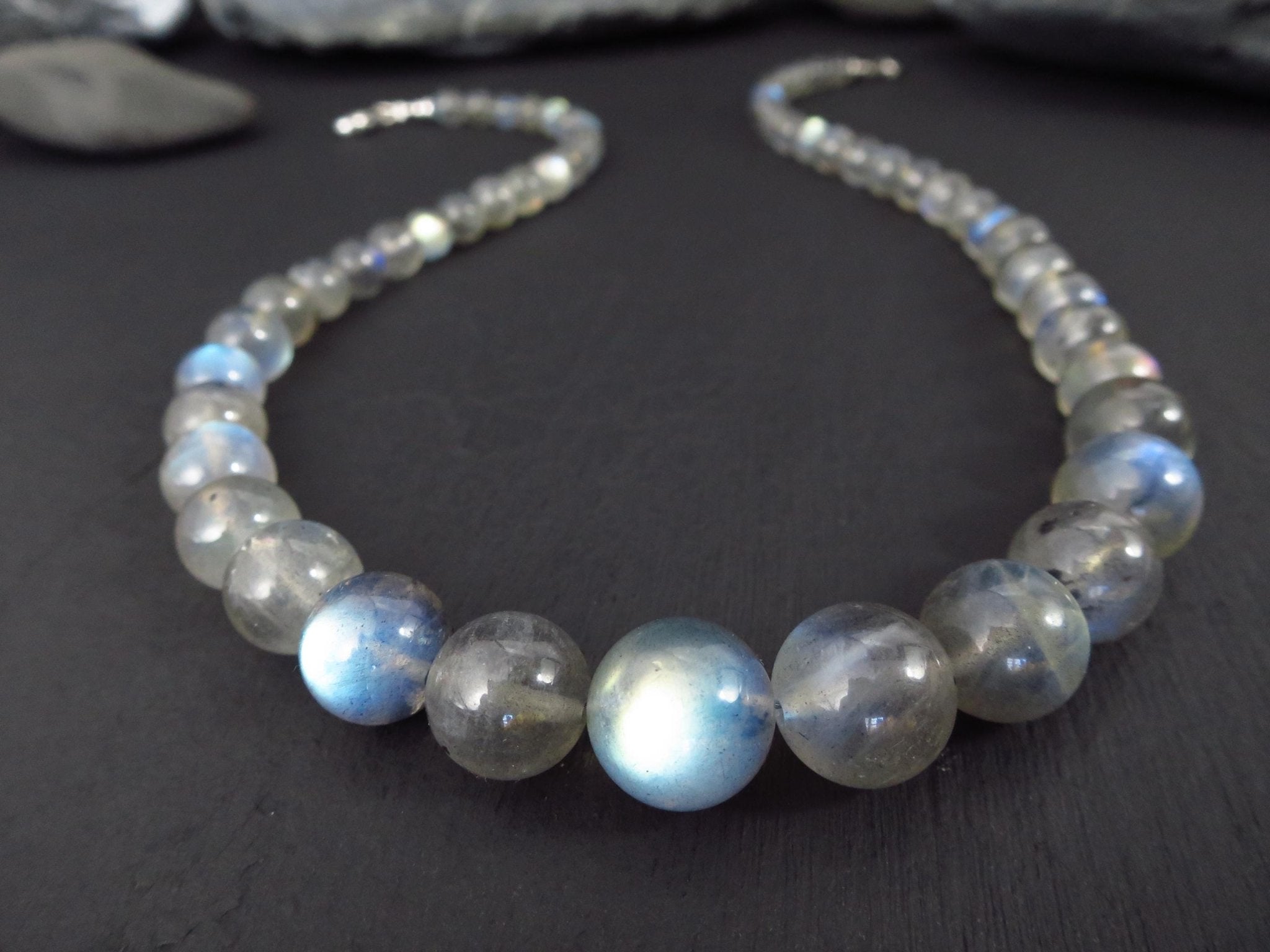 Labradorit Kette 48cm Edelstein Kugelkette