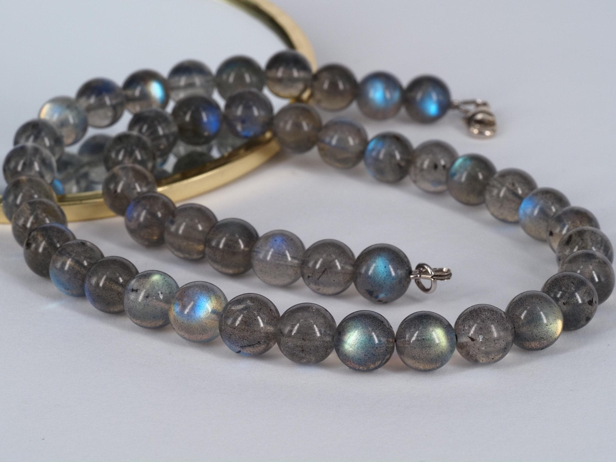 Labradorit Kette in Kugelform - hochwertige Edelsteinkette