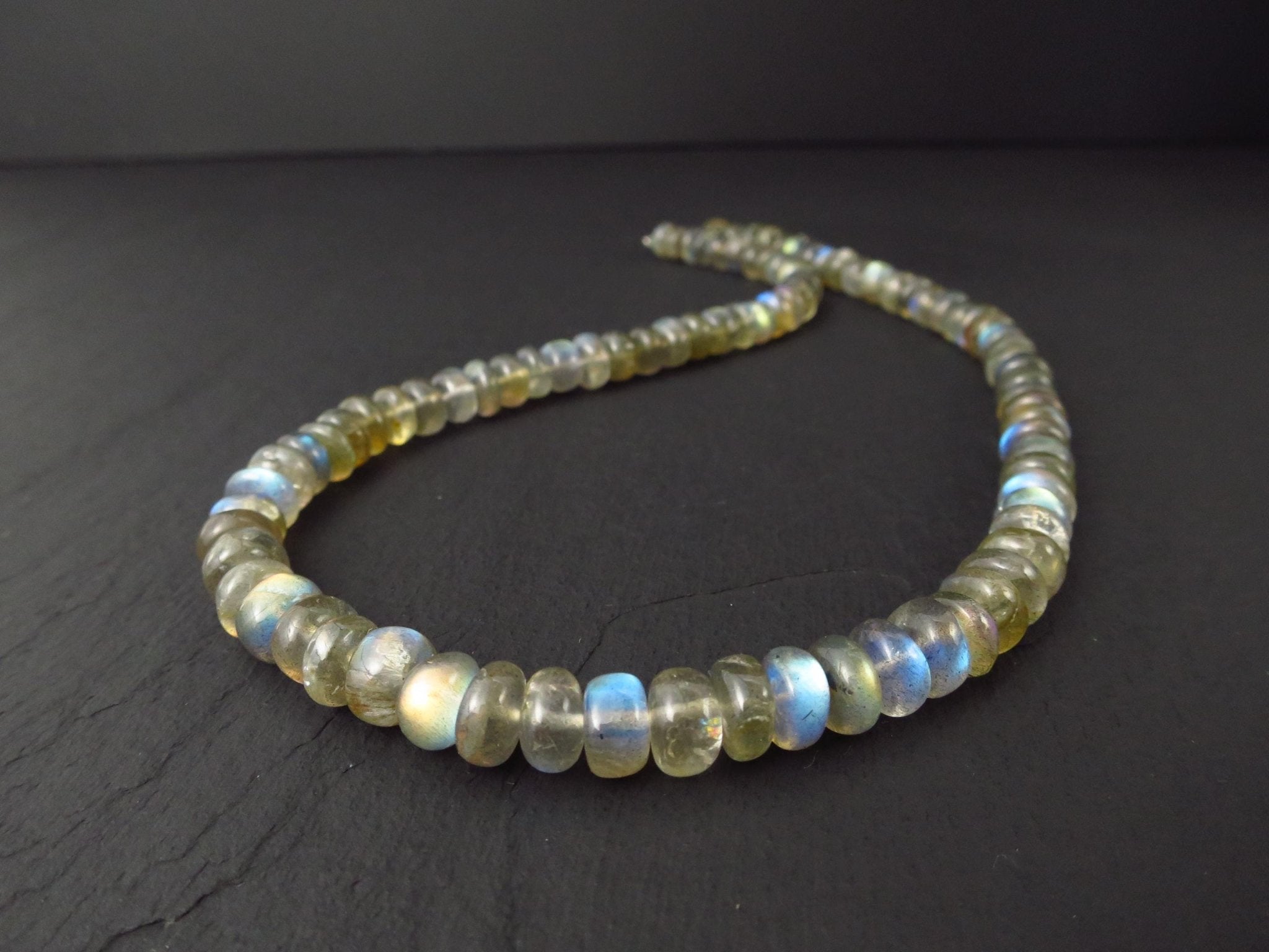 Labradorit Kette Rondelle polliert 925 Sterling Silber