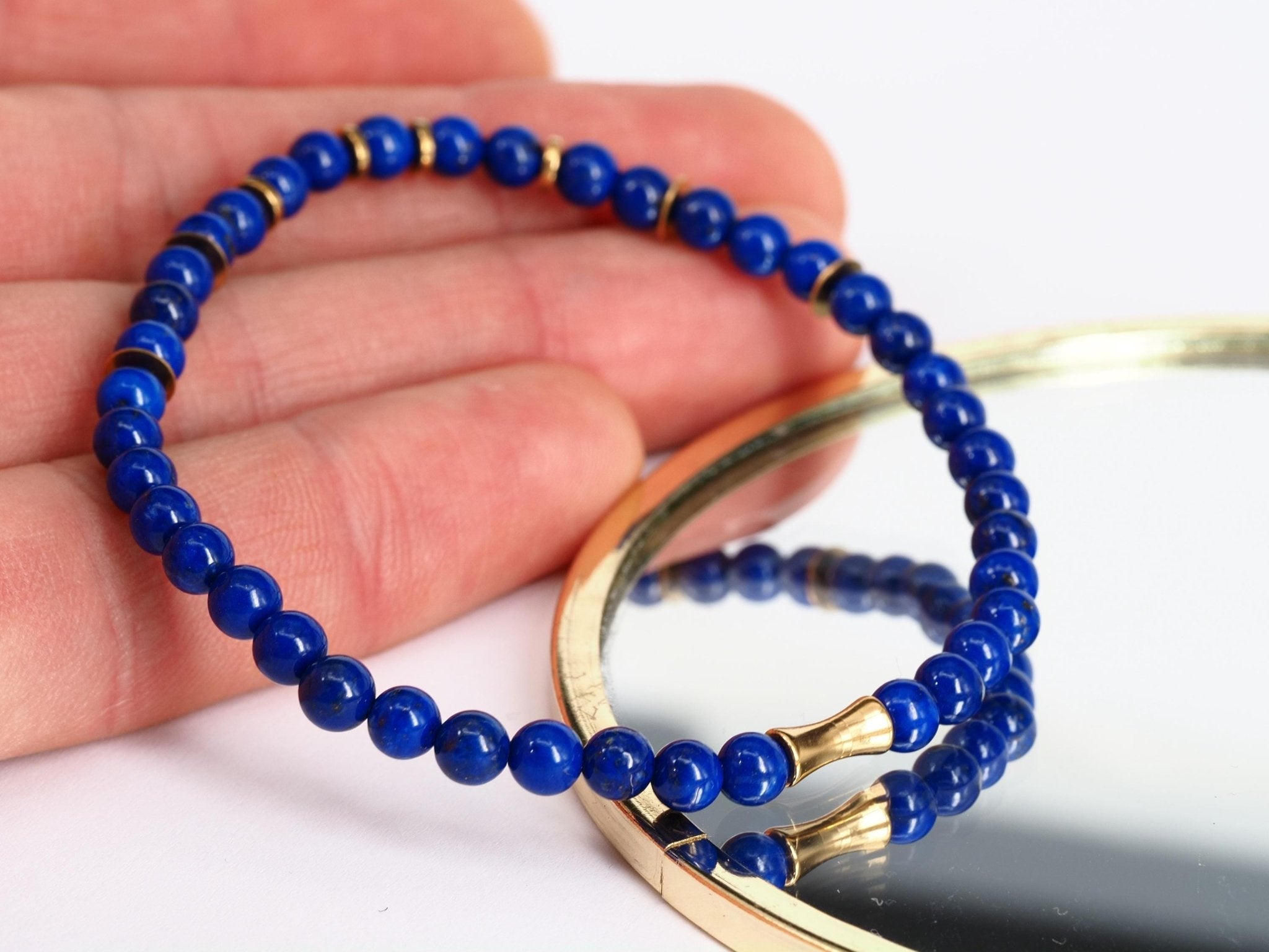 Lapis Lazuli Kugel Armband – tiefblauer Edelstein in höchster Qualität