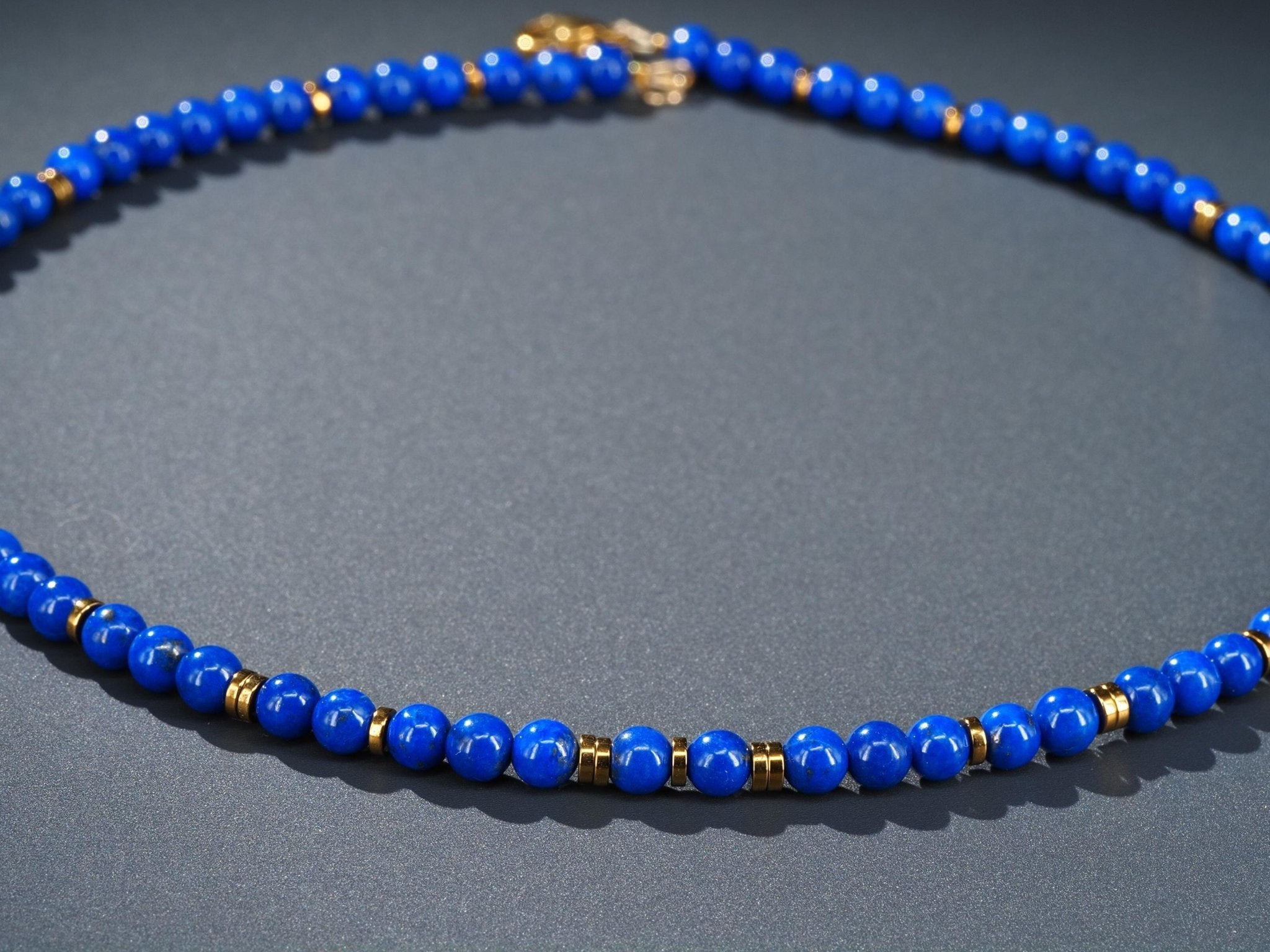 Lapislazuli Kette 100% Natur tiefblauer Edelstein in natürlicher Qualität