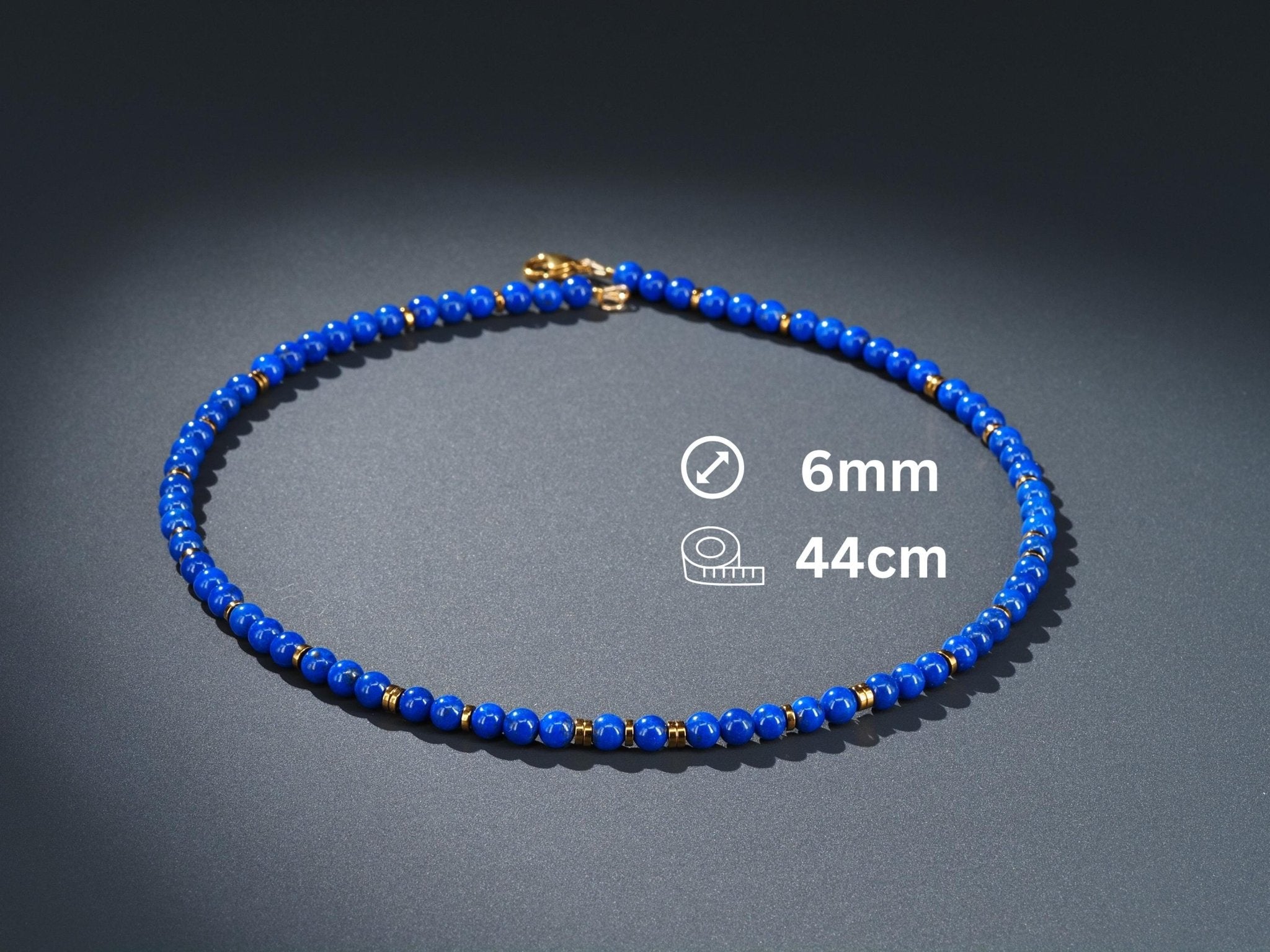 Lapislazuli Kette 100% Natur tiefblauer Edelstein in natürlicher Qualität
