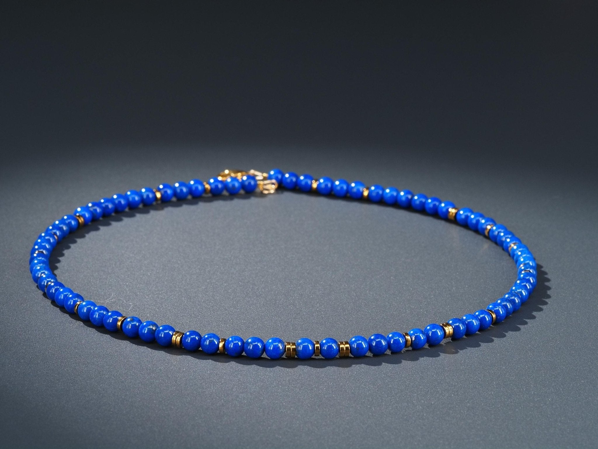Lapislazuli Kette 100% Natur tiefblauer Edelstein in natürlicher Qualität