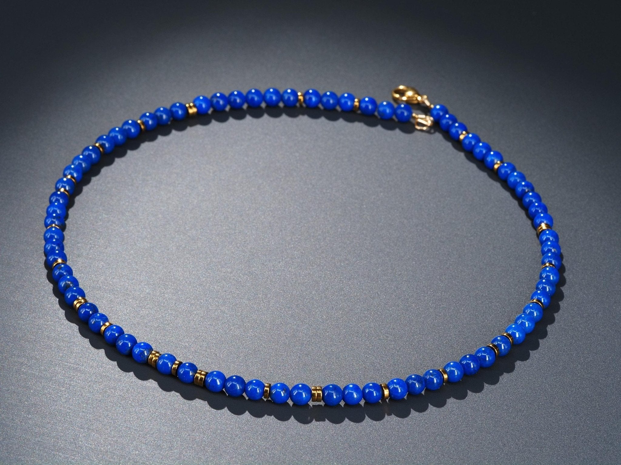 Lapislazuli Kette 100% Natur tiefblauer Edelstein in natürlicher Qualität
