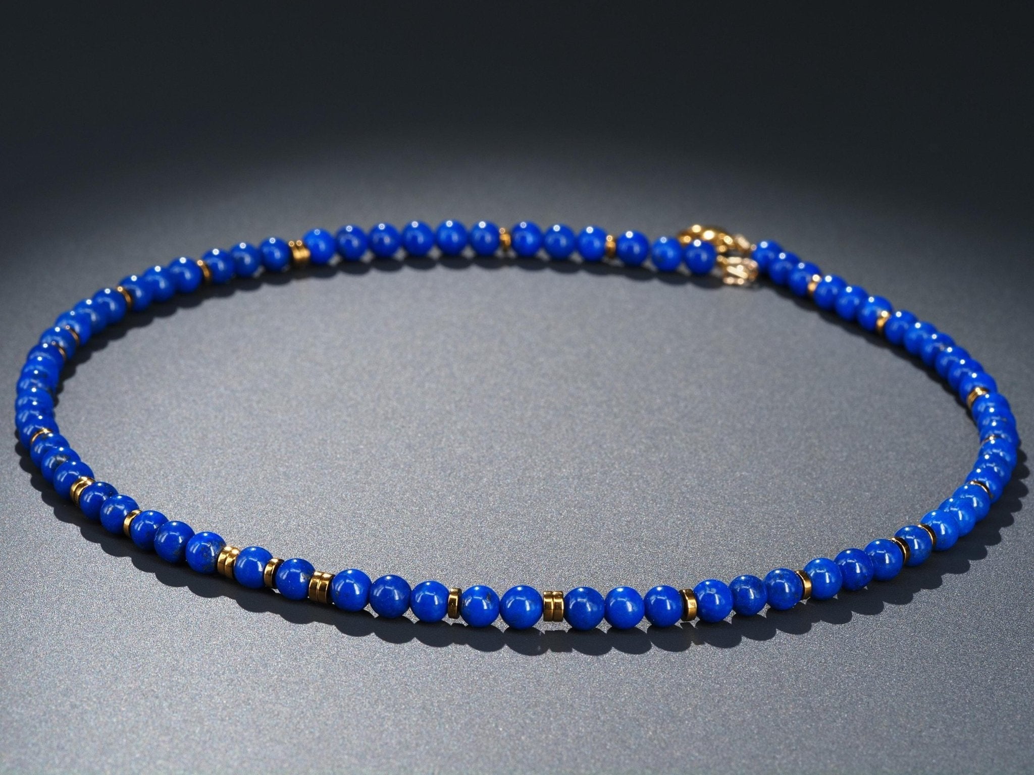 Lapislazuli Kette 100% Natur tiefblauer Edelstein in natürlicher Qualität