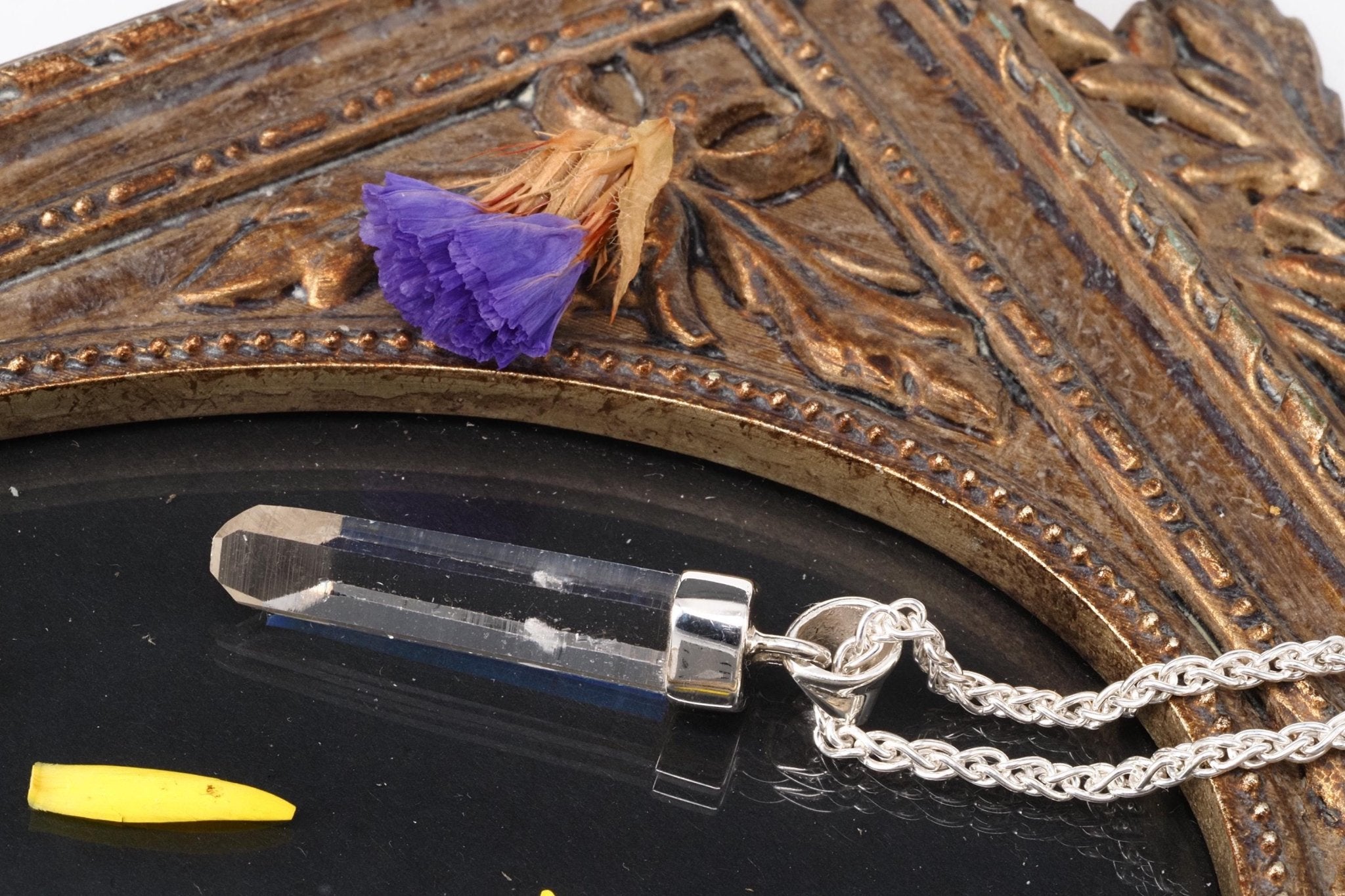 Lemuria Bergkristall Anhänger Silber Länge 38mm mit Öse