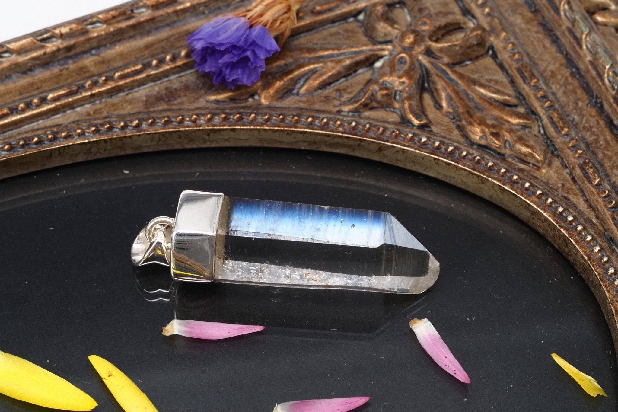 Lemuria Bergkristall Anhänger Silber Länge 41,5mm mit Öse