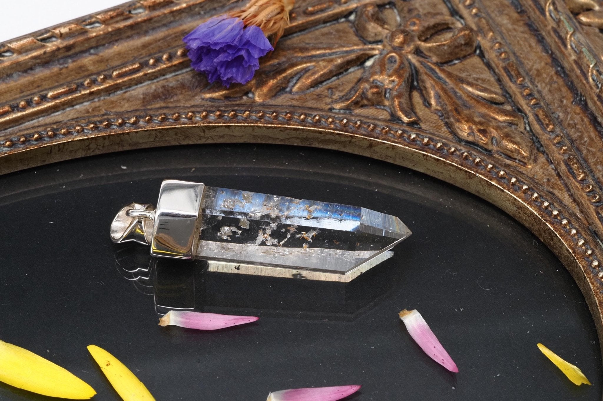 Lemuria Bergkristall Anhänger Silber Länge 41,5mm mit Öse