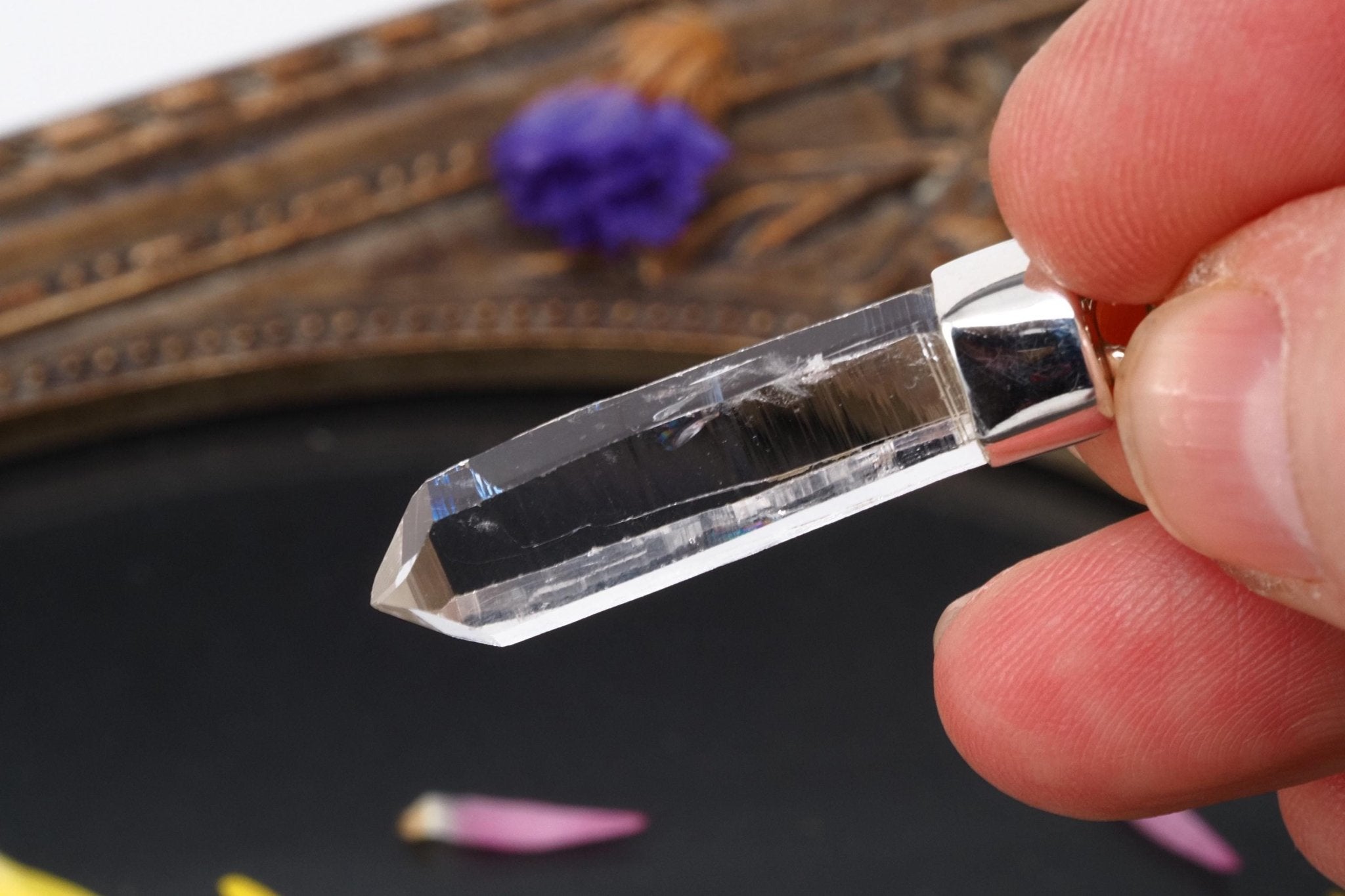 Lemuria Bergkristall Anhänger Silber Länge 41mm mit Öse