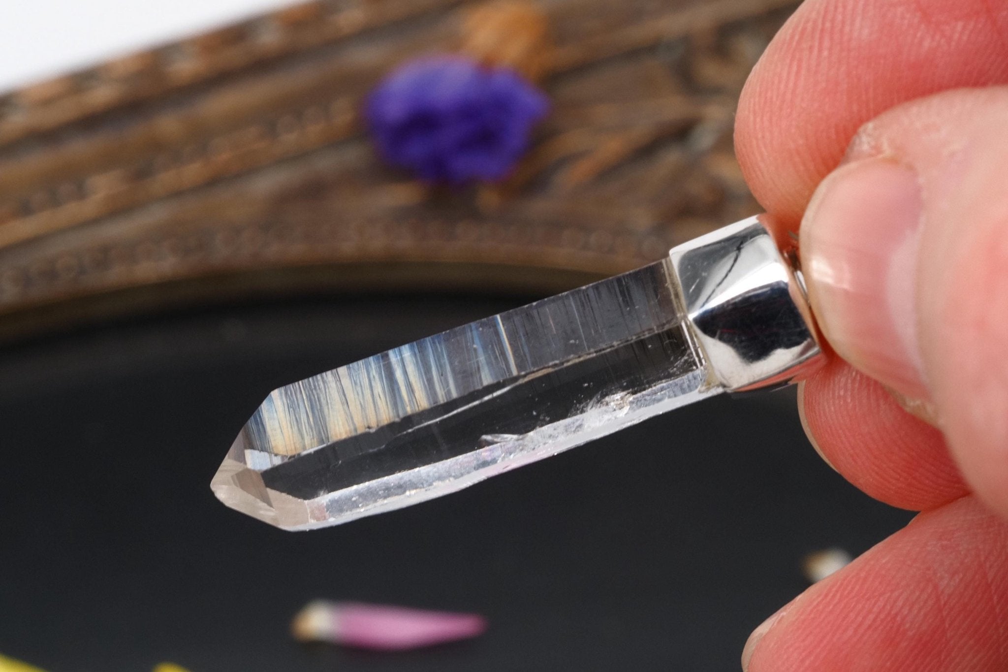 Lemuria Bergkristall Anhänger Silber Länge 41mm mit Öse