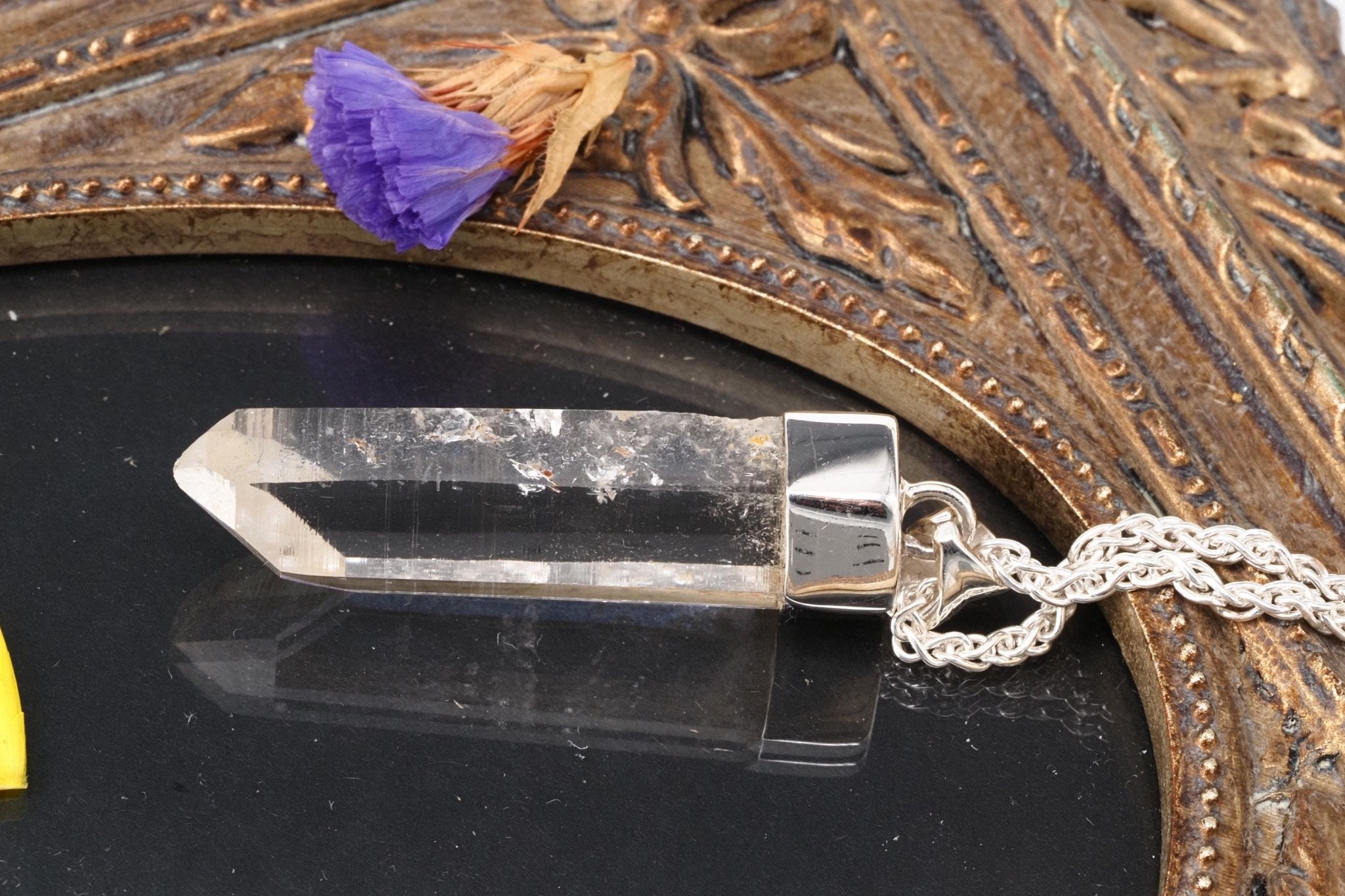 Lemuria Bergkristall Anhänger Silber Länge 47mm mit Öse