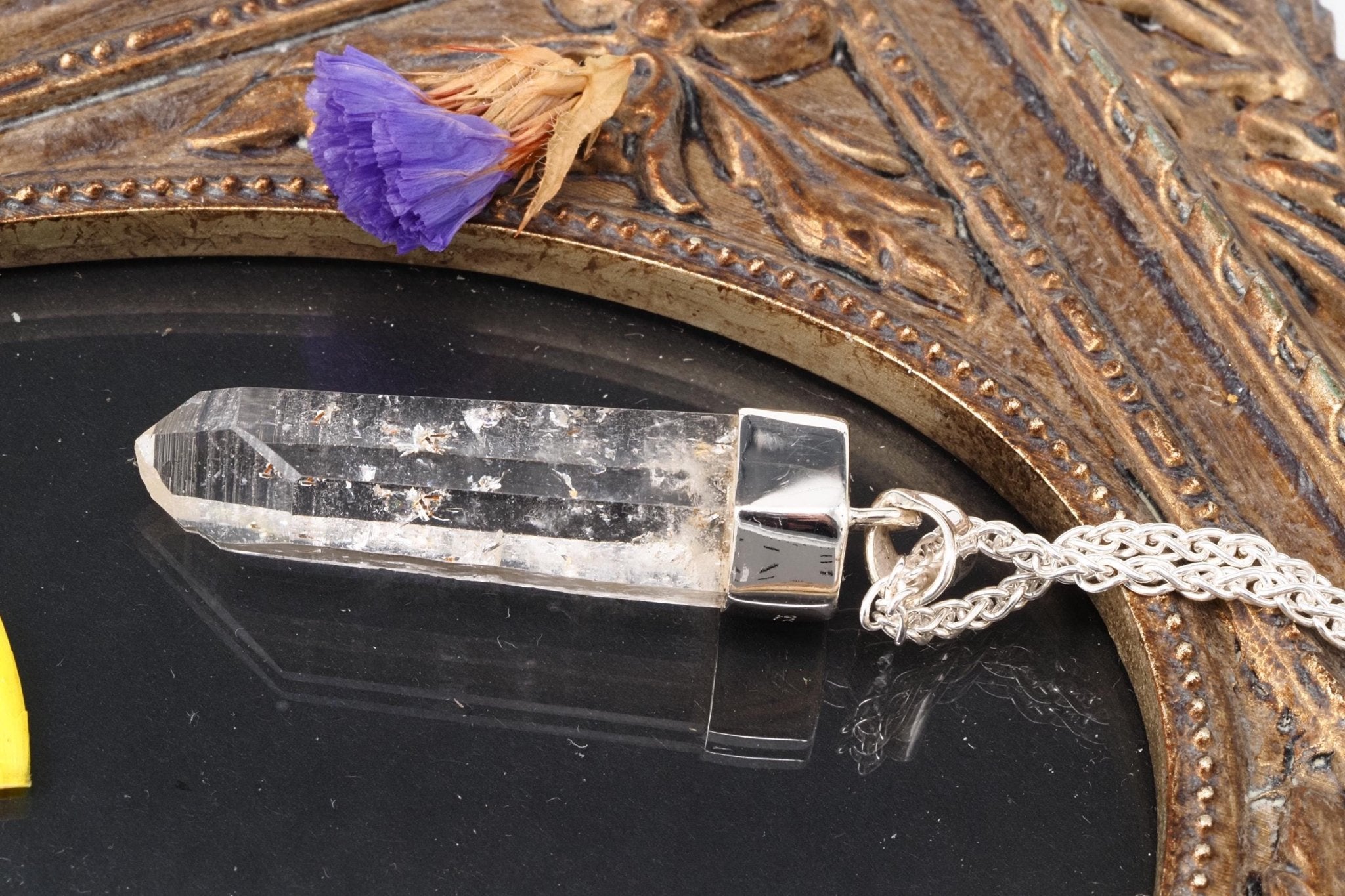 Lemuria Bergkristall Anhänger Silber Länge 47mm mit Öse