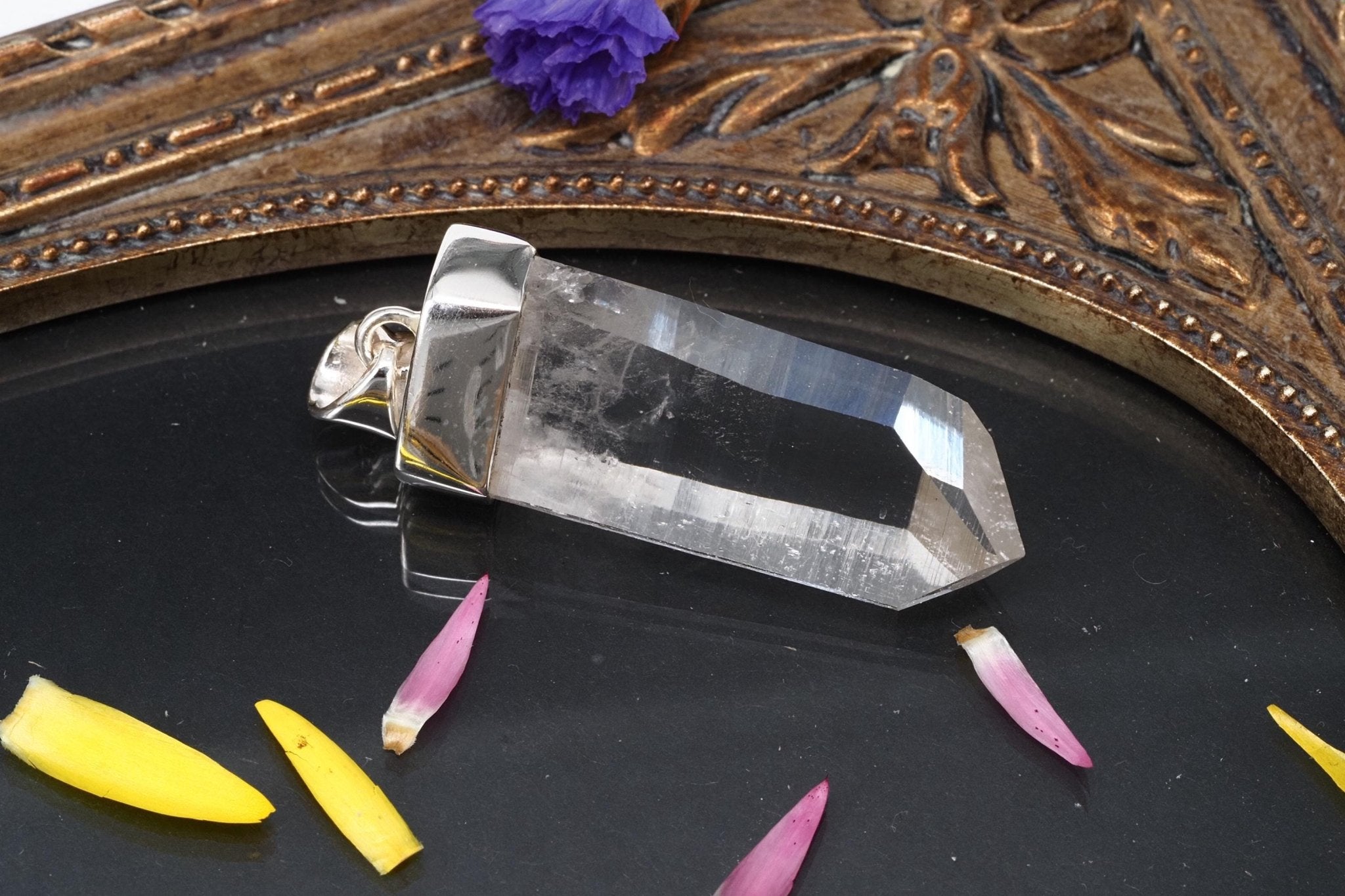 Lemuria Bergkristall Anhänger Silber Länge 47mm mit Öse